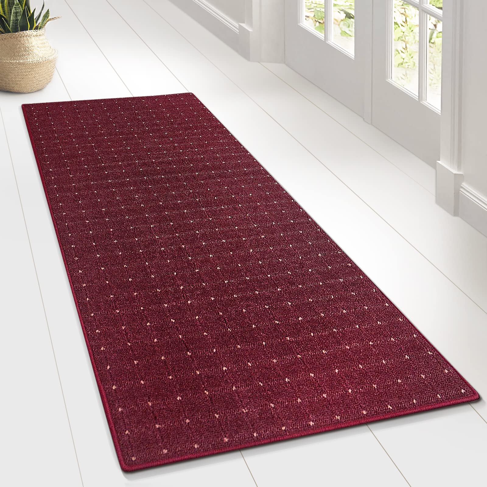 Floordirekt Alfombra de pasillo para cocina, pasillo y sala de estar, 67 cm de ancho, venta por metros, pasillo, cocina, salón (67 x 150 cm, color morado rápido)