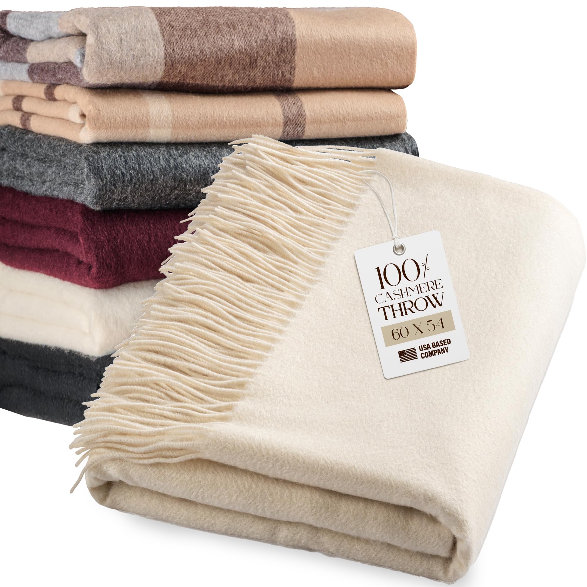 Amazon.com: Velanio Cashmere 100% Cashmere Throw Blanket with
