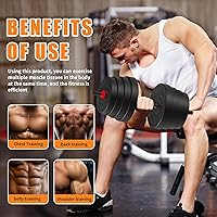 Vista 4 de Juego de mancuernas ajustables 4 en 1, utilizadas como mancuernas, pesas rusas, barra de empuje, equipo multifuncional de gimnasio en casa