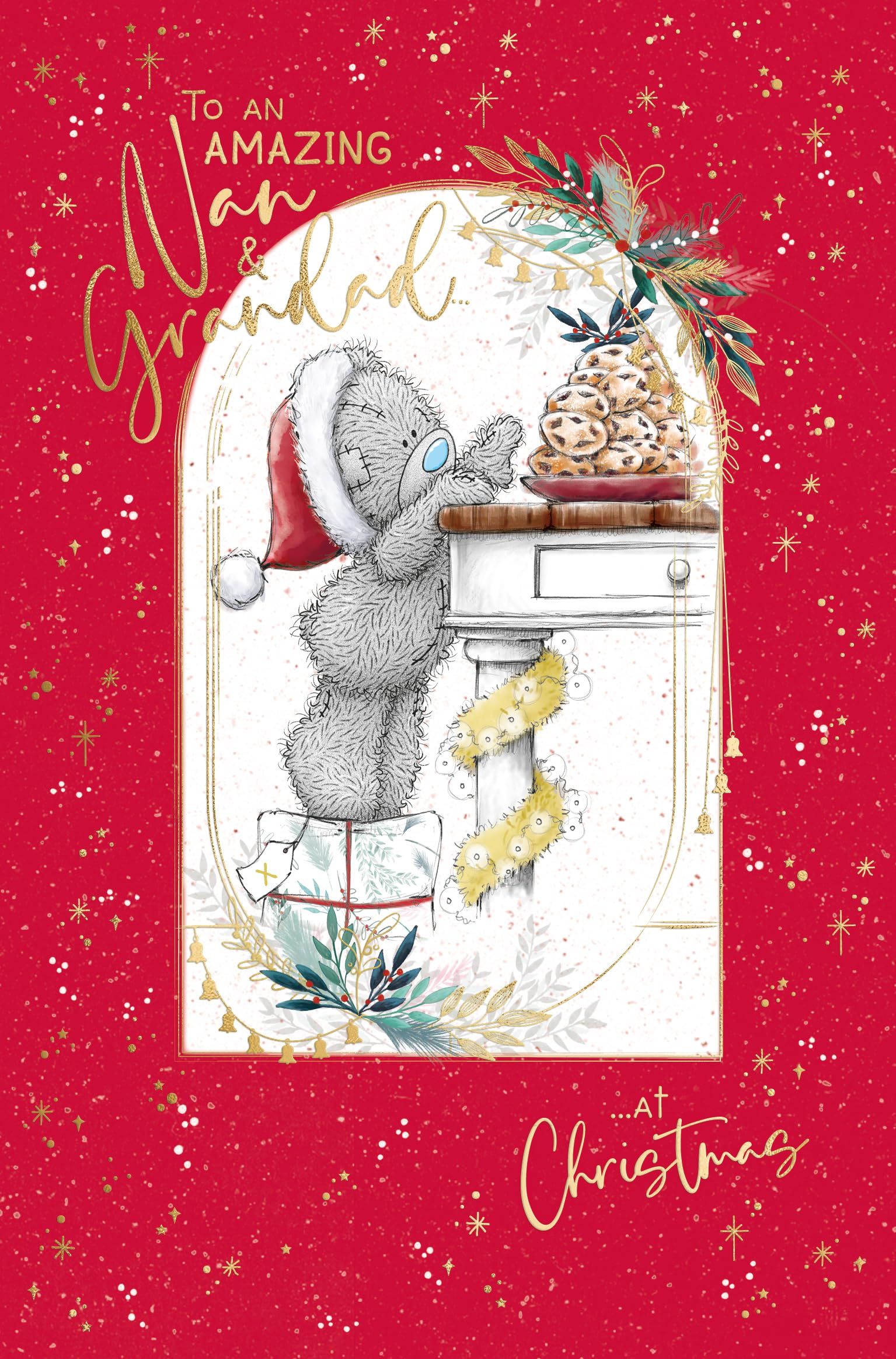 Me To You Tatty Teddy Grandparents Christmas Card To An Amazing Nan And Grandad 5x8ins - Official Collection