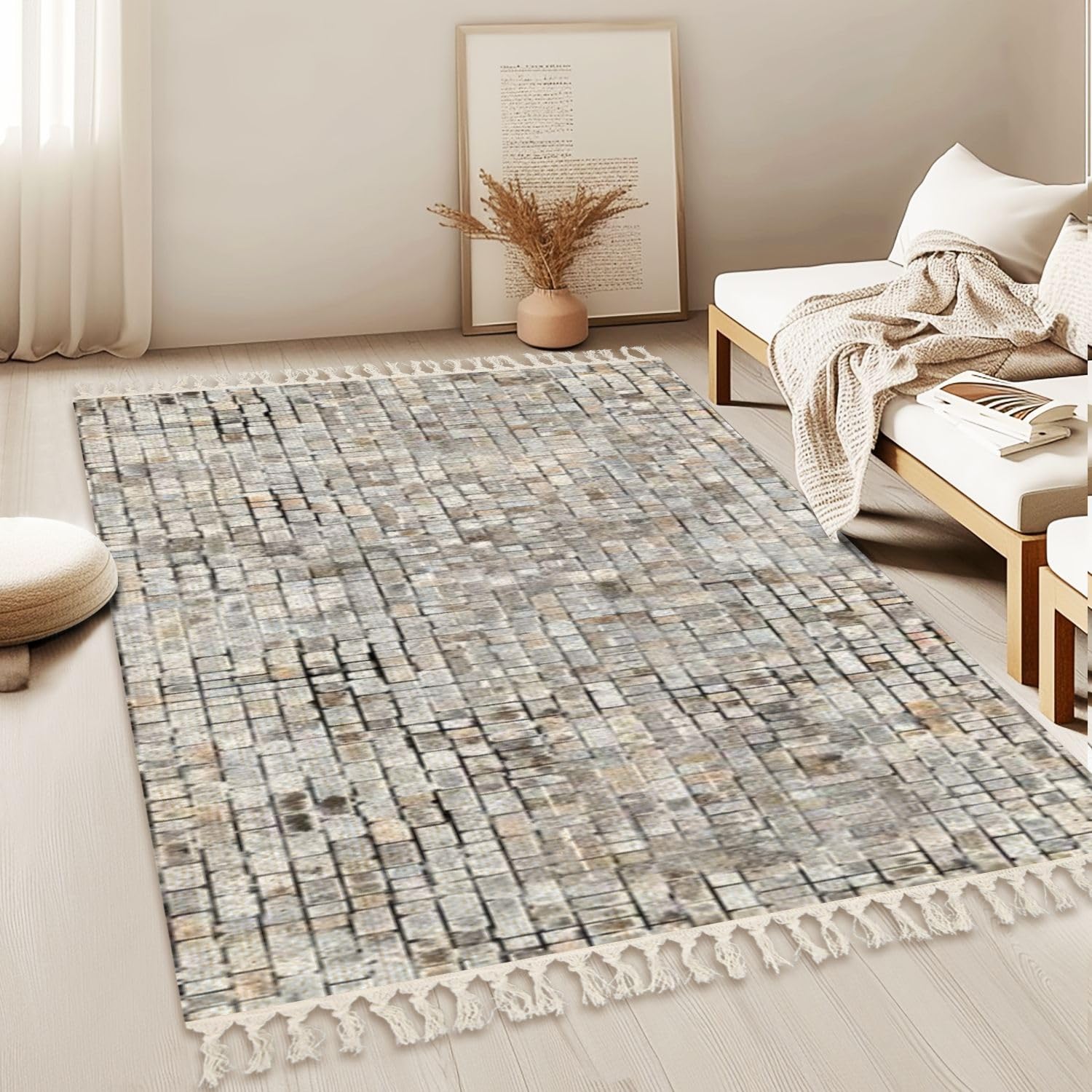 Amazon.com: JWHFZMANPYK Boho Area Rug Cement Antique Mosaic
