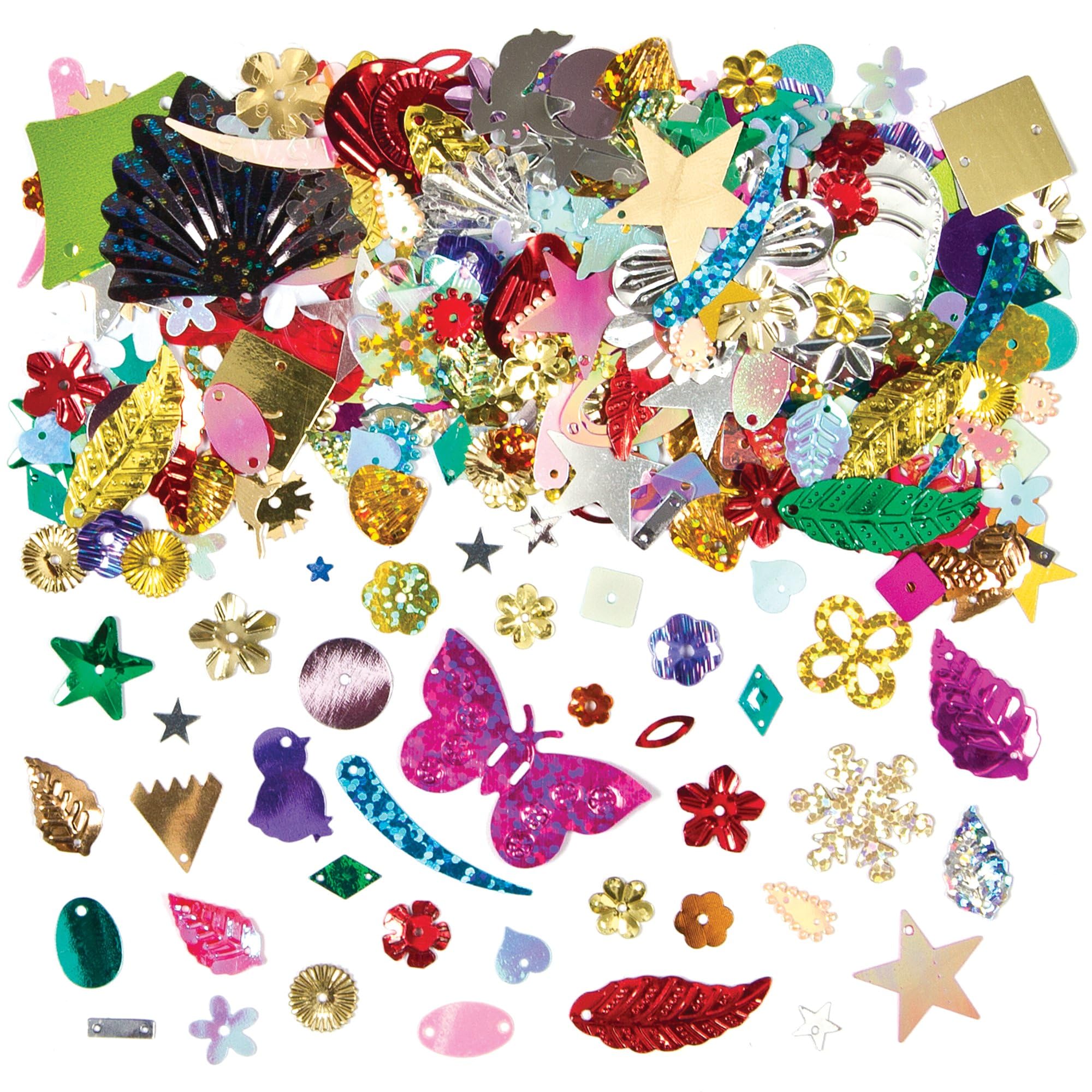 Baker Ross Herz-Pailletten – Gemischte bunte Pailletten, 80 g