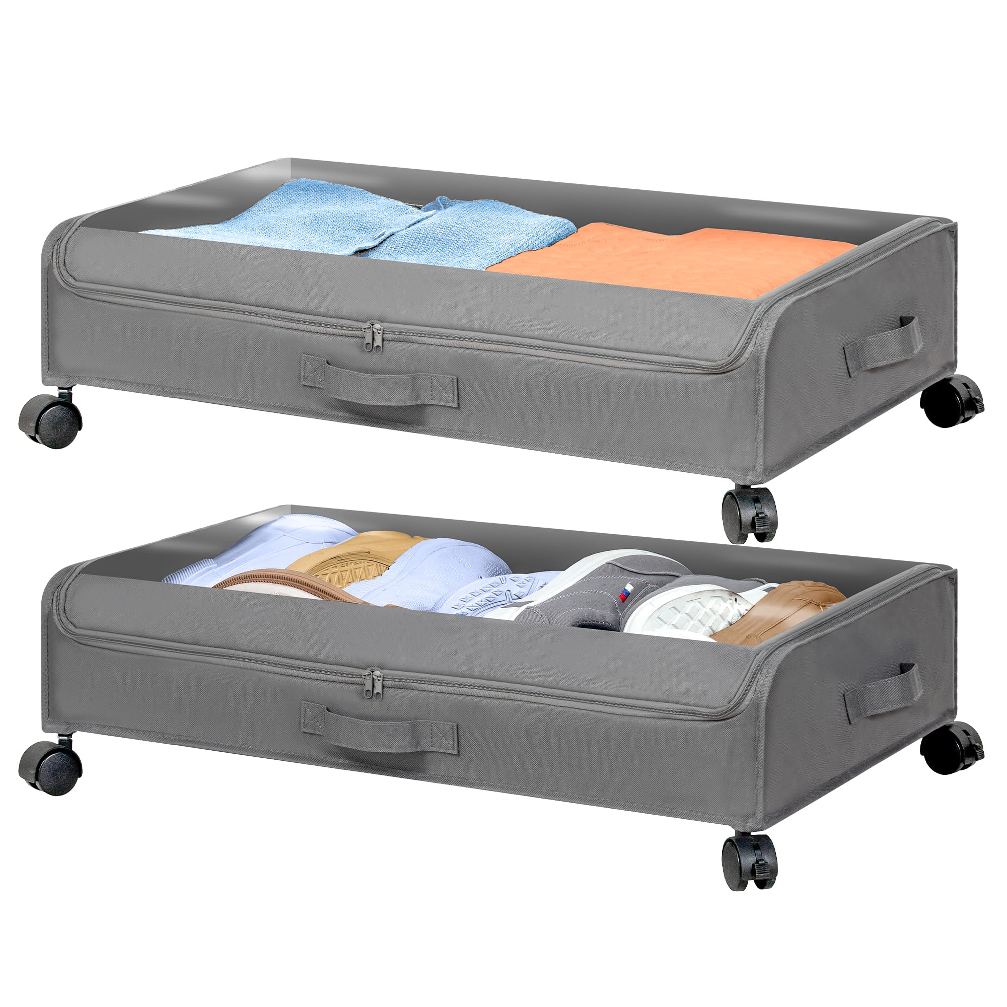Amazon.com: STO STO Under Bed Storage with Wheels, 2 Pack Under Bed ...