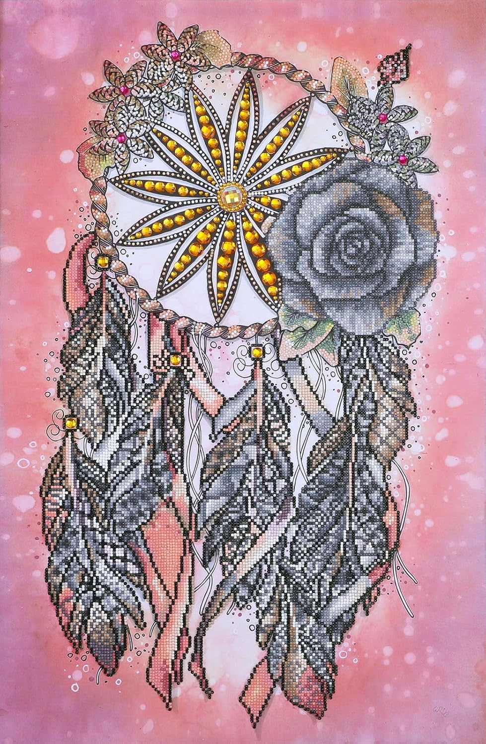 DIAMOND DOTZ Catch Your Dreams Dreamcatcher Diamond Painting Kits for Adults - Diamond Art Kits a Relaxing Creative Craft Kit with Dotz Gems 28.4"x18.5"