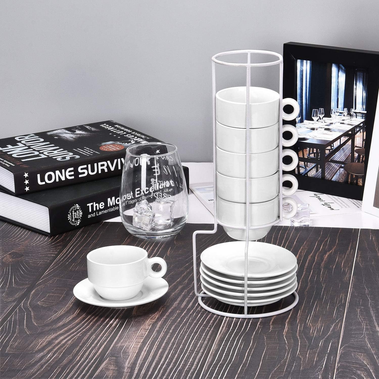 Black Friday 🔥 Porcelain Espresso Cups with Saucers and Metal Stand, 2.5 Ounce Stackable Ceramic Espresso Mugs, Demitasse Cups Set Designed for Espresso, Coffee, Latte, Cafe Mocha, 12 Pcs, Natural White Exclusive Discount 80% Offer Porcelain Espresso Cups with Saucers and Metal Stand, 2.5 Ounce Stackable Ceramic Espresso Mugs, Demitasse Cups Set Designed for Espresso, Coffee, Latte, Cafe Mocha, 12 Pcs, Natural White