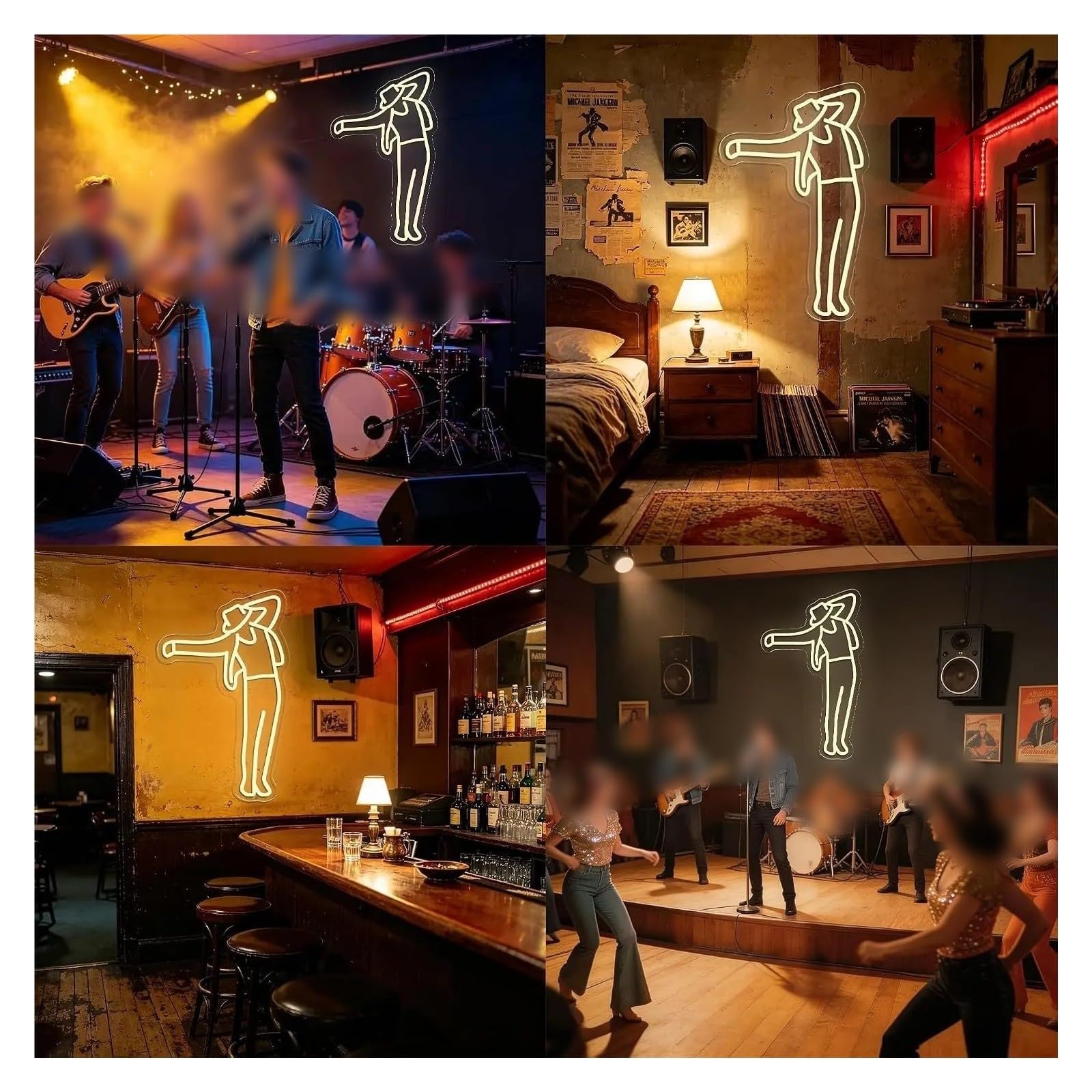 Insegna al Neon Insegna Al Neon A LED Con Figura Danzante Astratta