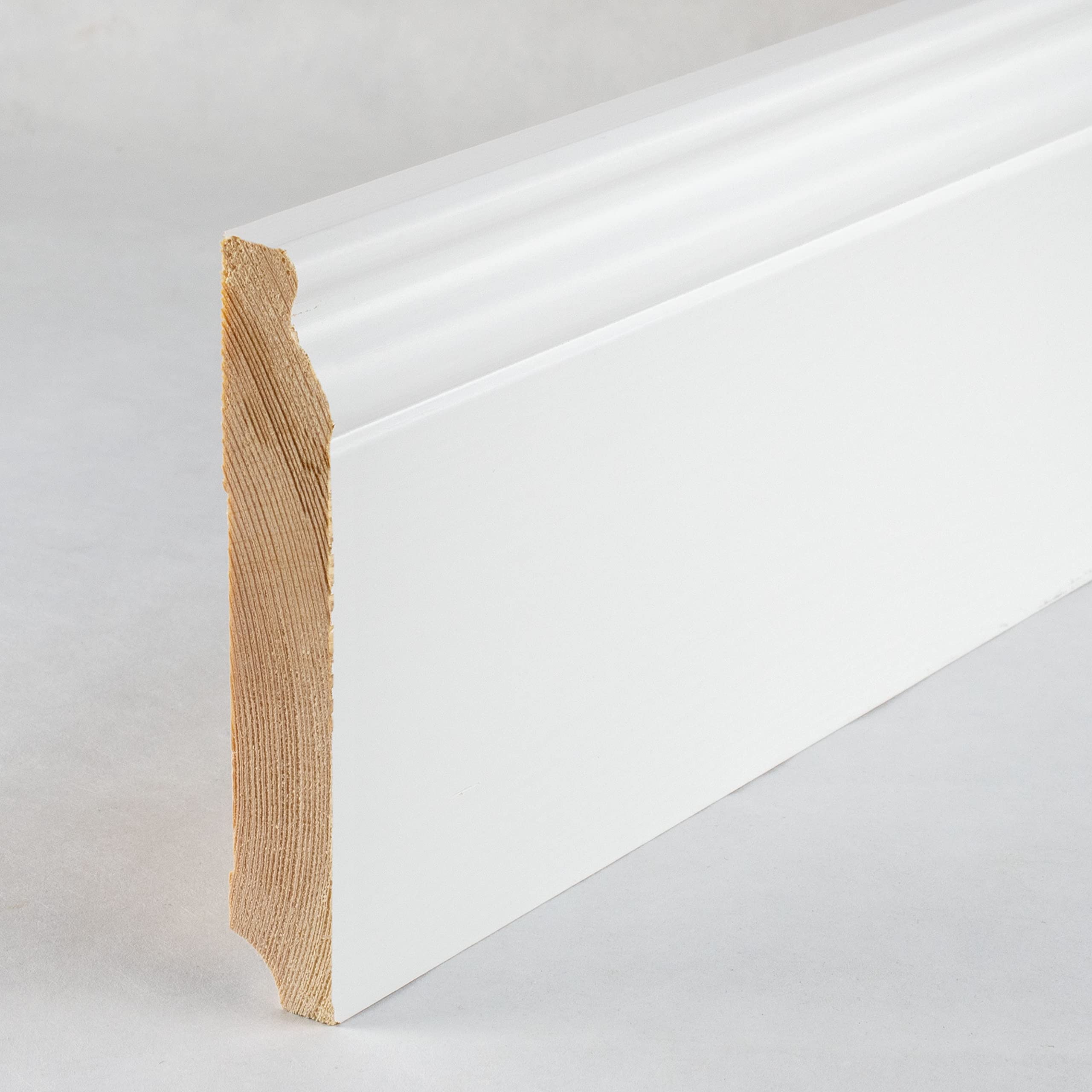 PROVISTON - Rodapié (19 x 115 x 2500 mm, madera maciza, color blanco, para pegar, atornillar y clavar, 5 unidades)
