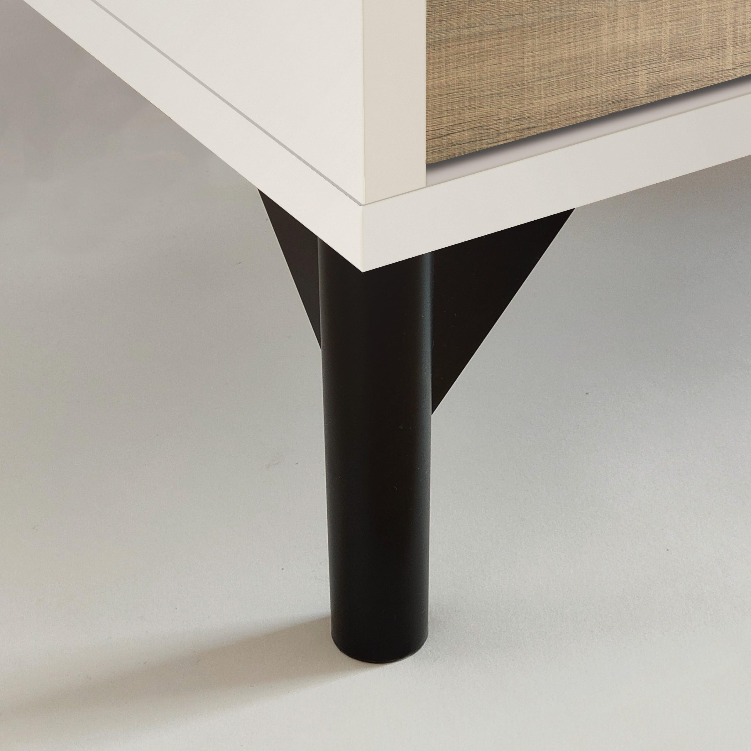 MUEBLES PITARCH | Recibidor Zapatero Mueble Auxiliar para Entrada con Patas, 4 Puertas, Blanco y Roble Cambrian, 20 Pares de Zapatos, Tallas Grandes, 101x96,5x33cm, Moderno, Industrial, Modelo Kioto