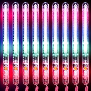 24 Packs Foam Glow Sticks Multicolor LED Glow Sticks Flashing Light Stick 7 Modes LED Party Wand Police LED Flashing Wand for Birthday Christmas Party Favor, Batteries Included