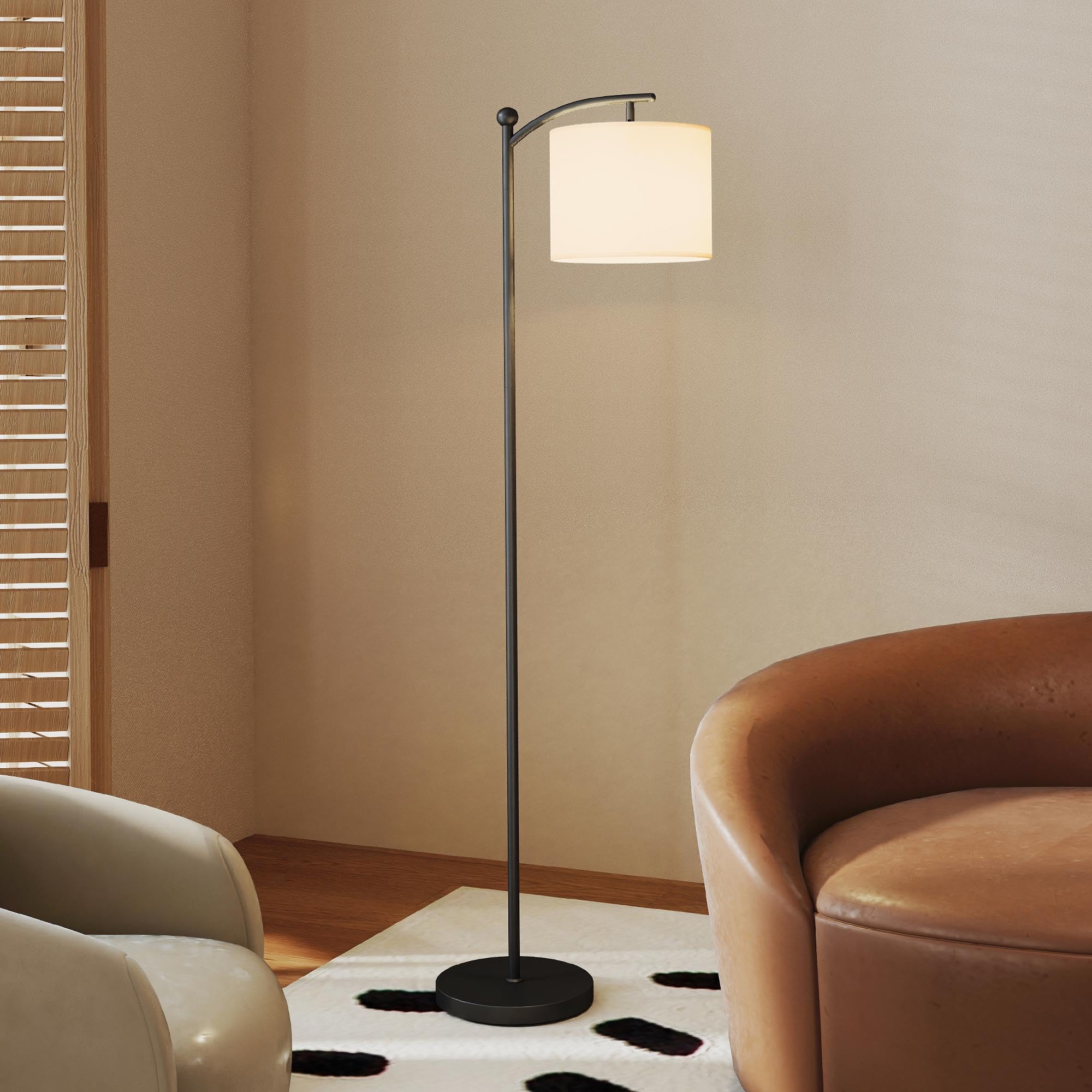 HOMCOM Lampa stojąca, do salonu, nowoczesna, możliwość ściemniania, 2 temperatury barwowe, pilot zdalnego sterowania, 60 minut, timer, do salonu i sypialni, 160 cm, czarna