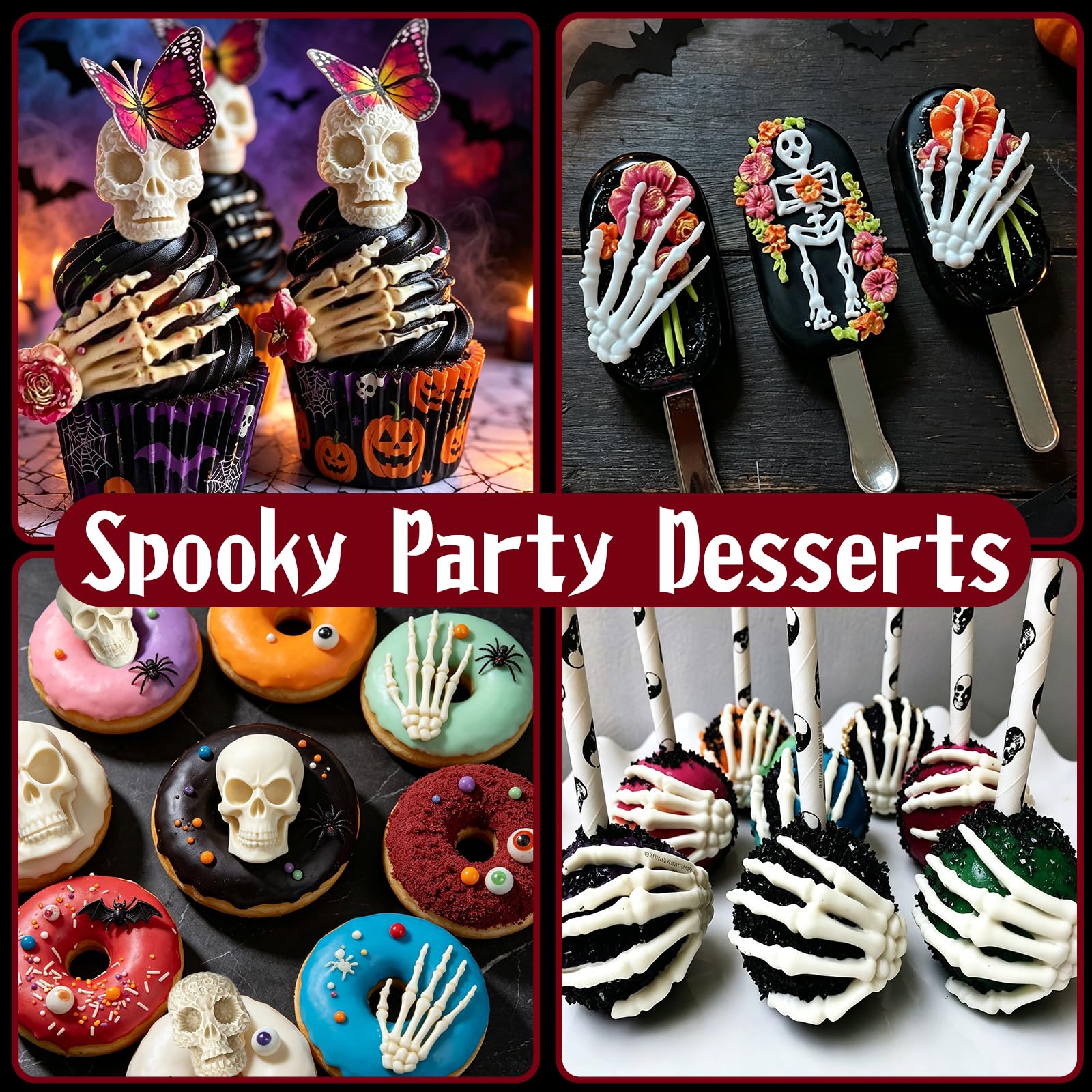 Halloween Fondant Molds - Skull & Skeleton -6