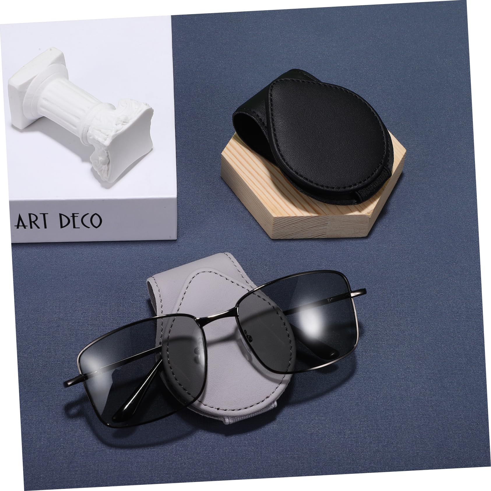 ULTECHNOVO 6piezas Soporte Magnético para Gafas De Sol De PU Clip para Tarjetas y Gafas para Visera De Coche