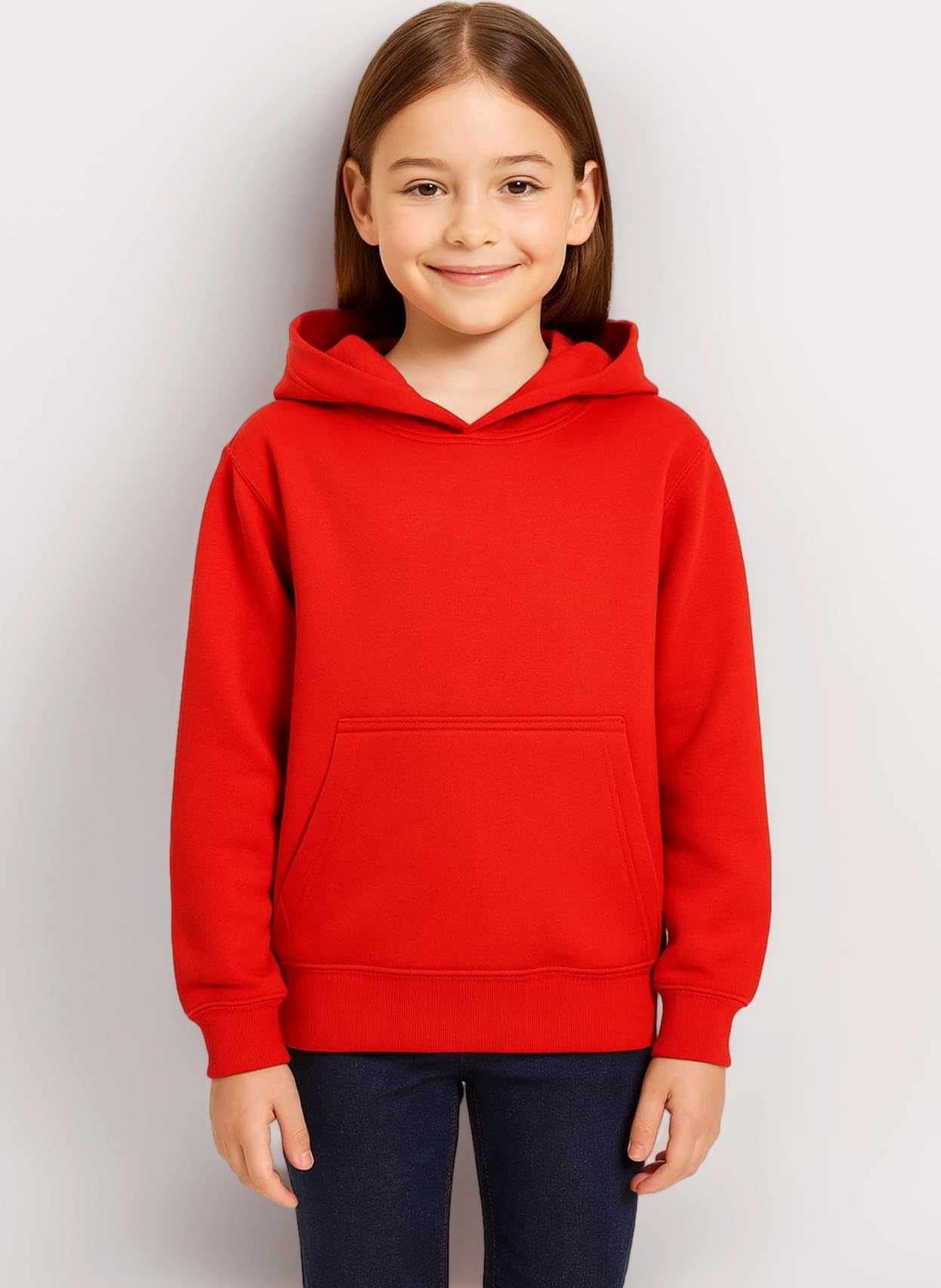 Girls Boys Plain Sweatshirt Tie Dye Pullover Shirt Fleece Hooded Jumper PE School Warm Coats Long Sleeve Top New Casual Fashion for Childrens Unisex Age 2-13 Years