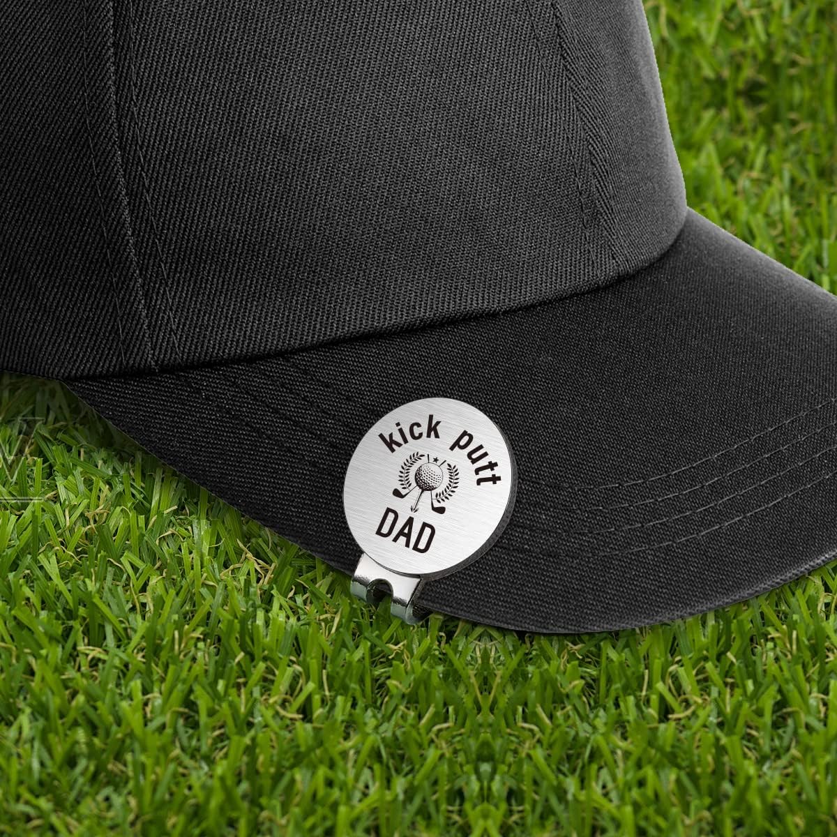 review Advivio Kick Putt Dad - Funny Golf Ball Marker with Magnetic Hat Clip, Stainless Steel Golf Marker Accessories Best Father Gifts for Dad, Father, Daddy, Men, Golfer, Golf Lovers