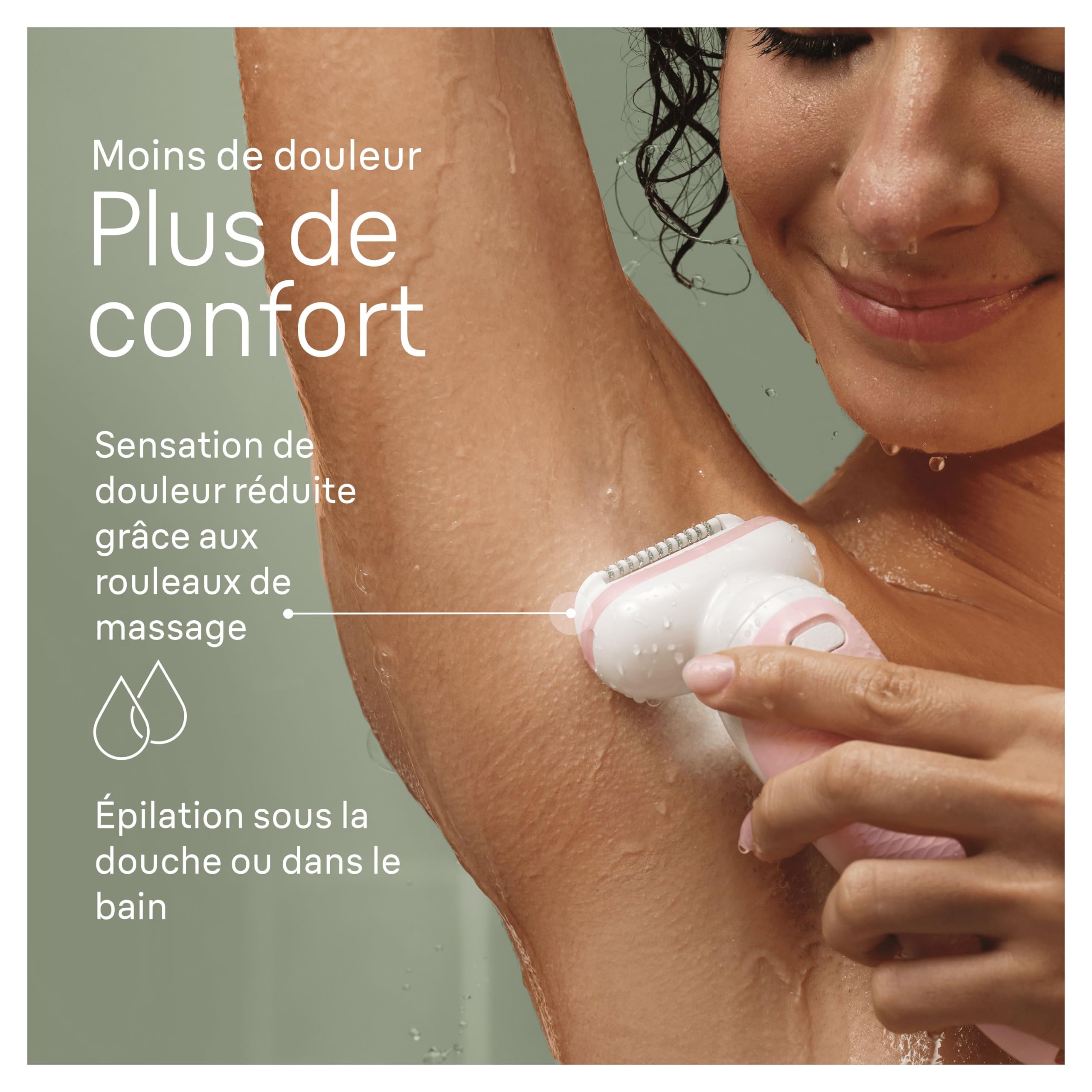 Braun Epilateur Electrique Pour Femmes Silk-épil 9 9-030 Avec Tête Pivotante Pour Epilation Facile, Tête De Rasoir, Sabot Tondeuse Et Rouleaux De Massage, Peau Douce Longue Durée, Blanc/Rose
