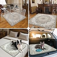 Vista 6 de FXW - Almohadillas lavables para orina de perros con superabsorción, diseñadas para jaulas de 42 pulgadas, 41 × 27 pulgadas rectangulares, boho, 2