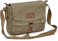 Gootium Vintage Canvas Messenger Bag - Durable Crossbody Shoulder Satchel Military Style for Daily Commute