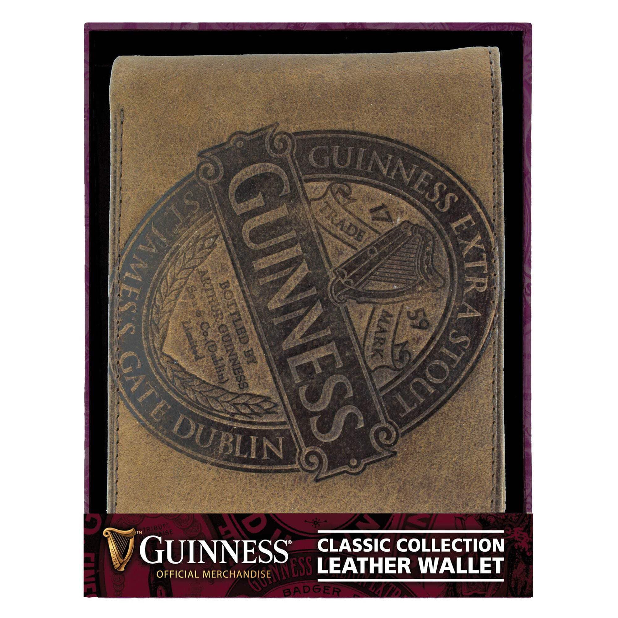 GuinnessBrown Leather Wallet with Classic Collection Label Design