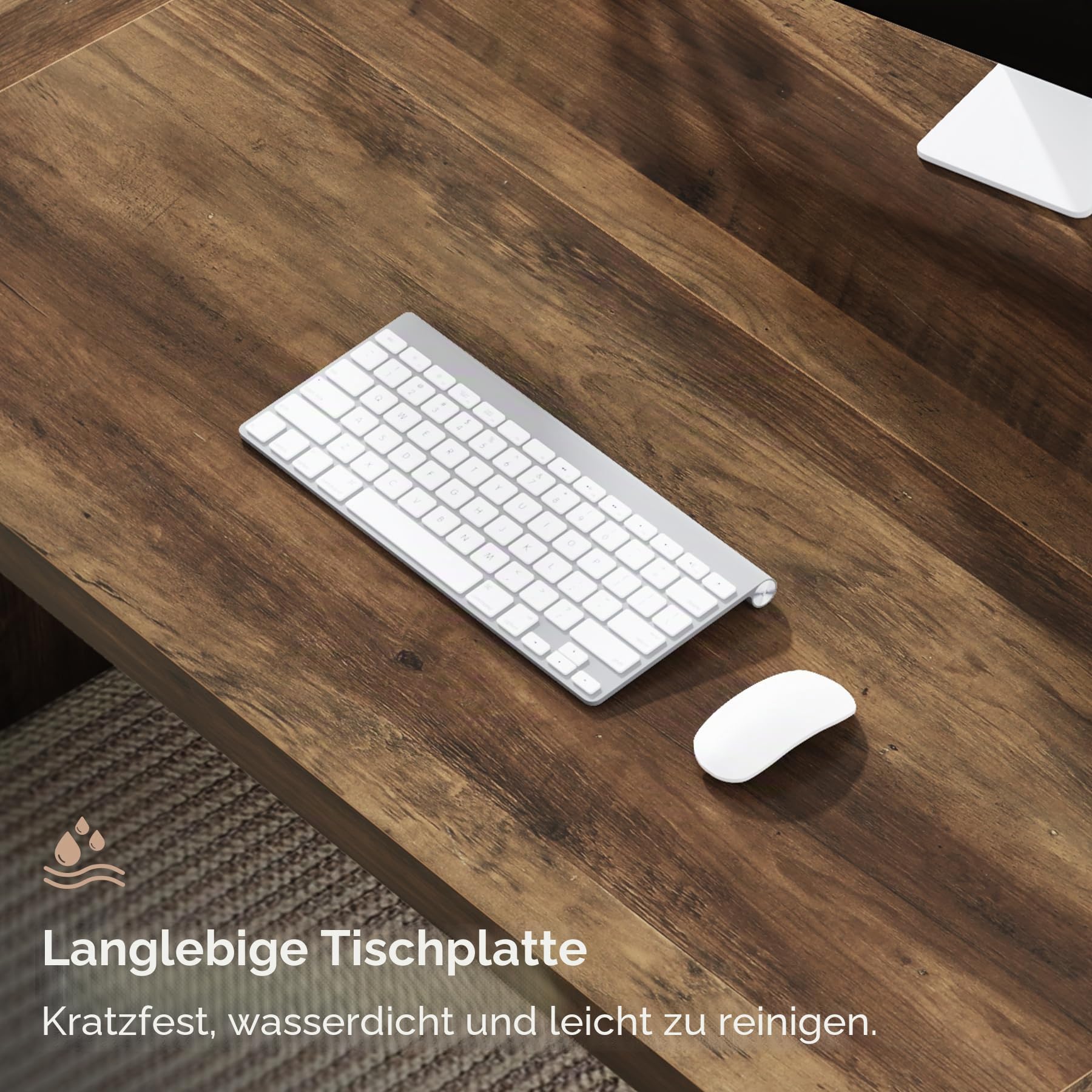 Tribesigns Schreibtisch Computertisch, 180 x 79 x 75 cm Groß Schreibtisch, PC Tisch Bürotisch Arbeitstisch Esstisch Büro-Möbel Computertisch Konferenztisch für Home Office, Rustikales Braun