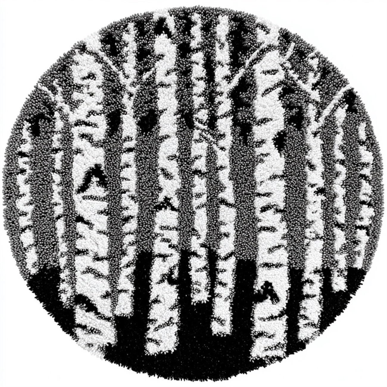 Kitquiver Latch Hook Kit Rug Birch Forests 80x80cm