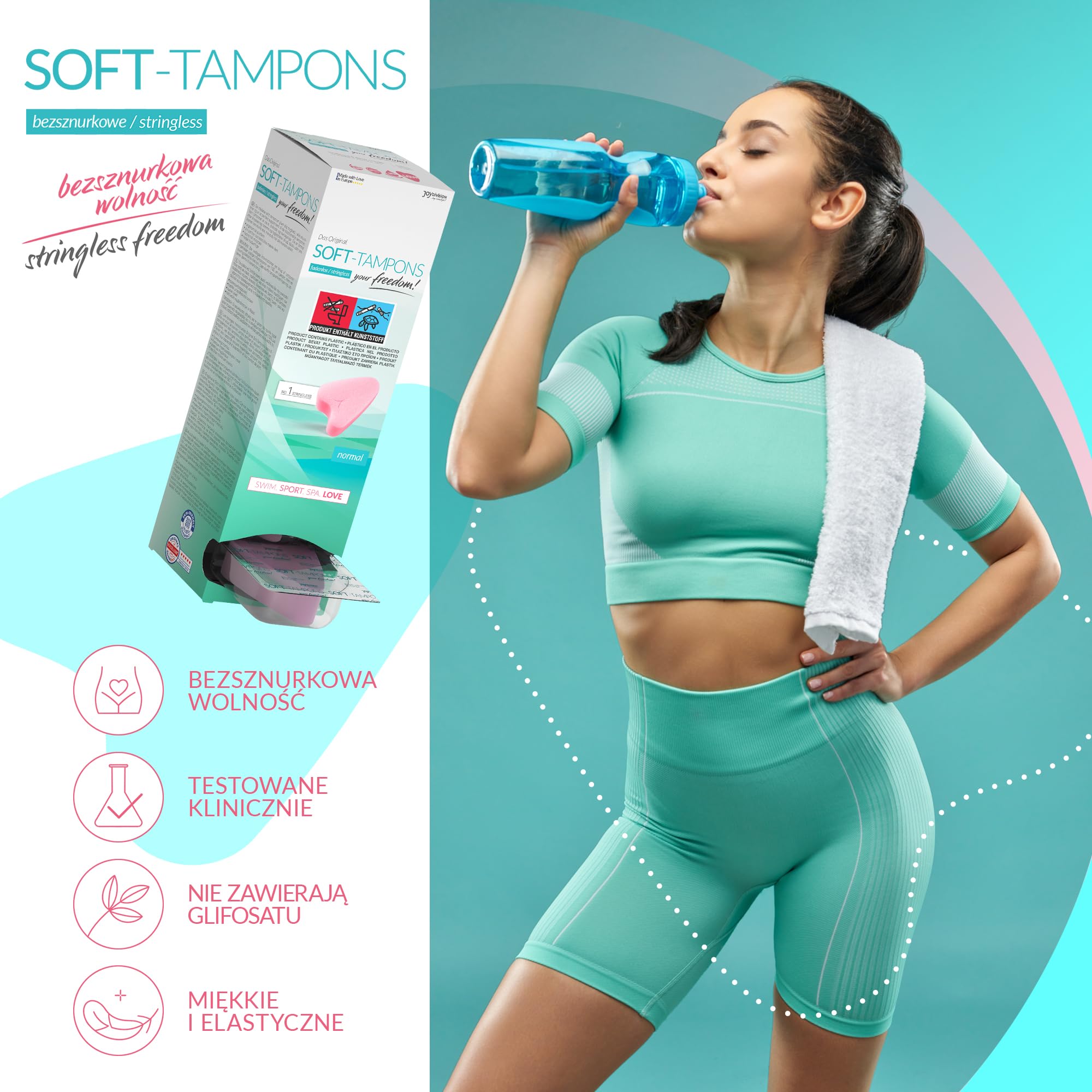 JOYDIVISION Assorbenti interni Soft normal I 10 pezzi I Assorbenti interni senza filo per sport, nuoto e Spa I Spugnette mestruali ultra soft I Inserimento ed estrazione facili I Senza filo