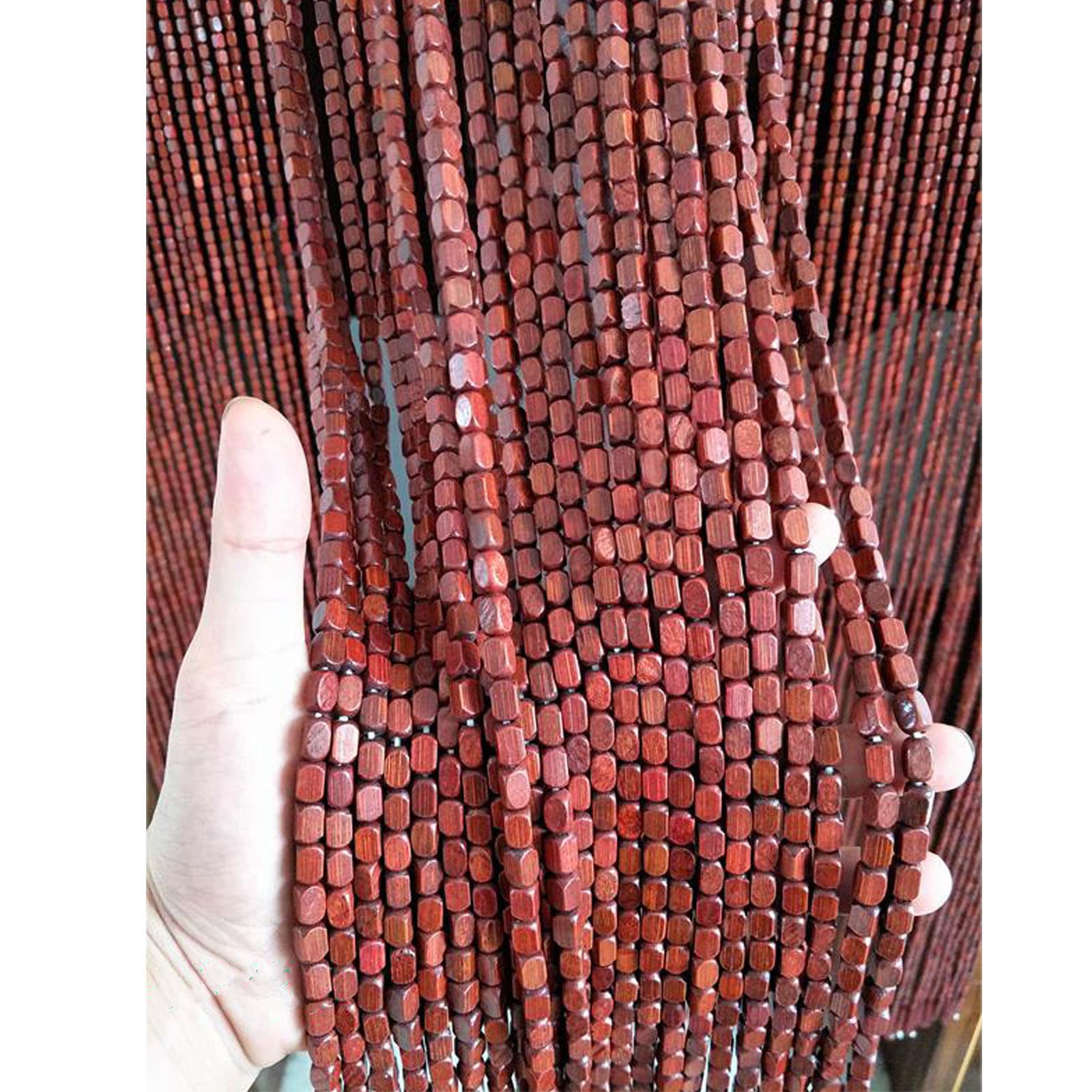 Tenda con perline in legno e bambù, perline da appendere per porta, tenda a mosca estiva a pannello, divisorio per finestra, corridoio, ingresso