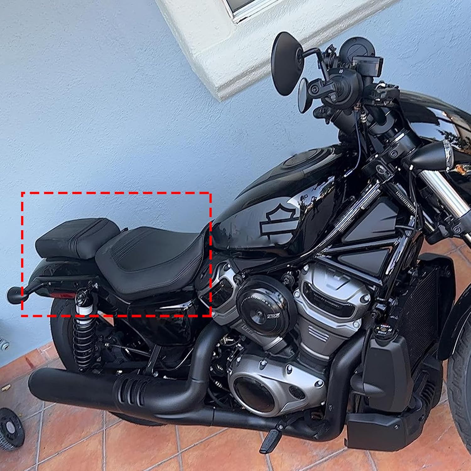 Worldmotop Motorcycle Passenger Cushion Pad Rear Leather Seat Compatible with Harley Nightster 975 RH 975 RH975 2022 2023 2024 2025