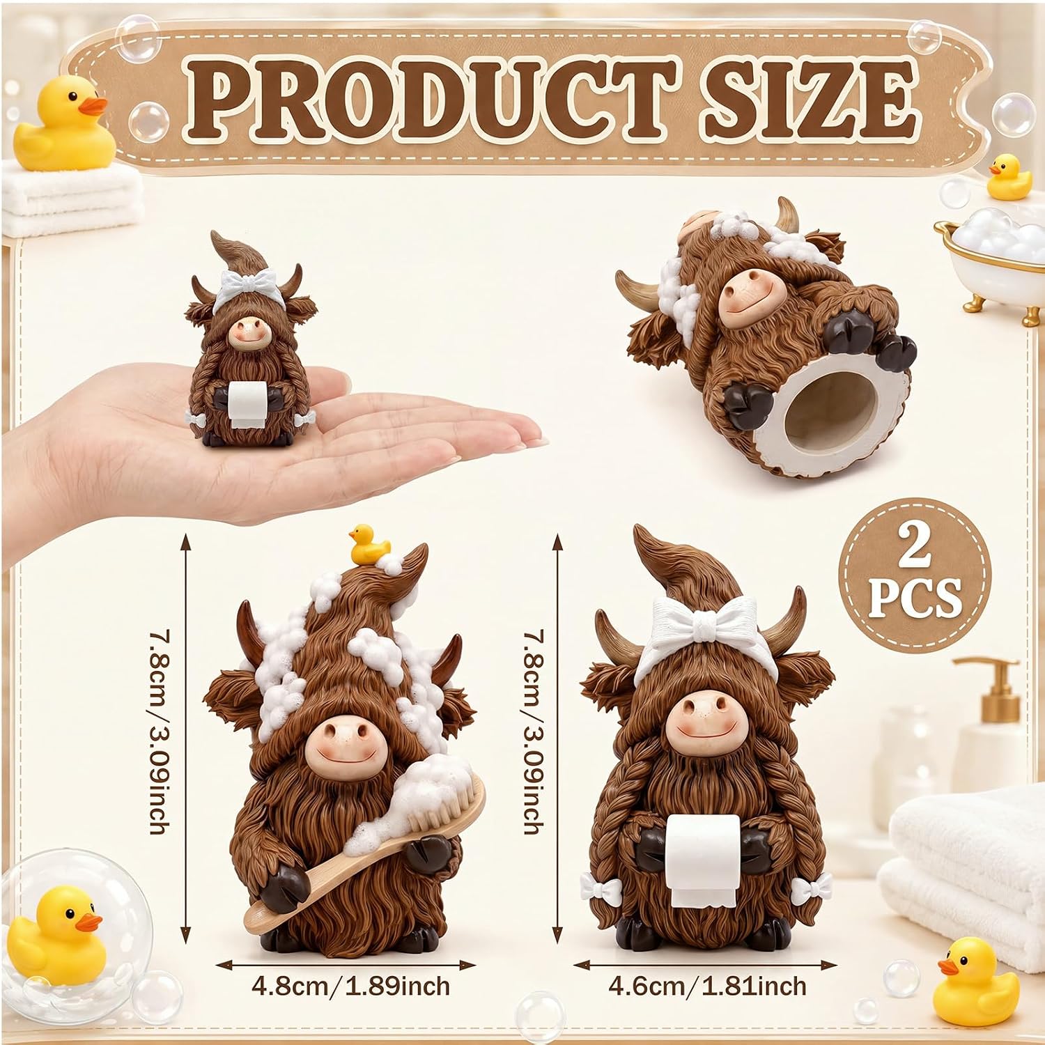 Gerrii 2 Pcs Gnome Toilet Bolt Cover Cute Toilet Bolt Screw Caps Set image 3