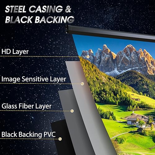 Miniatura 5 de Motorized Projector Screen - Indoor and Outdoor Movies Screen Electric Projector Screen W/Remote Control (120 inch)