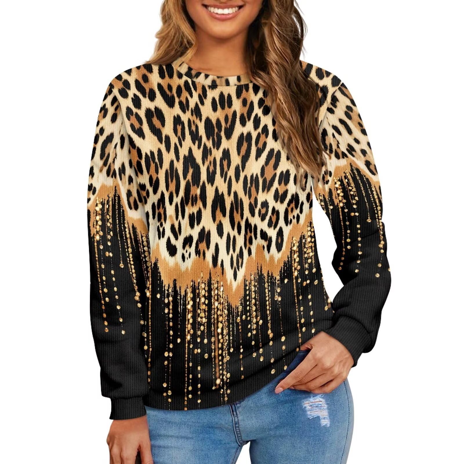 Womens Lightweight Pullover Sweater - Long Sleeve Crewneck Knit Top for Fall and Winter Layering