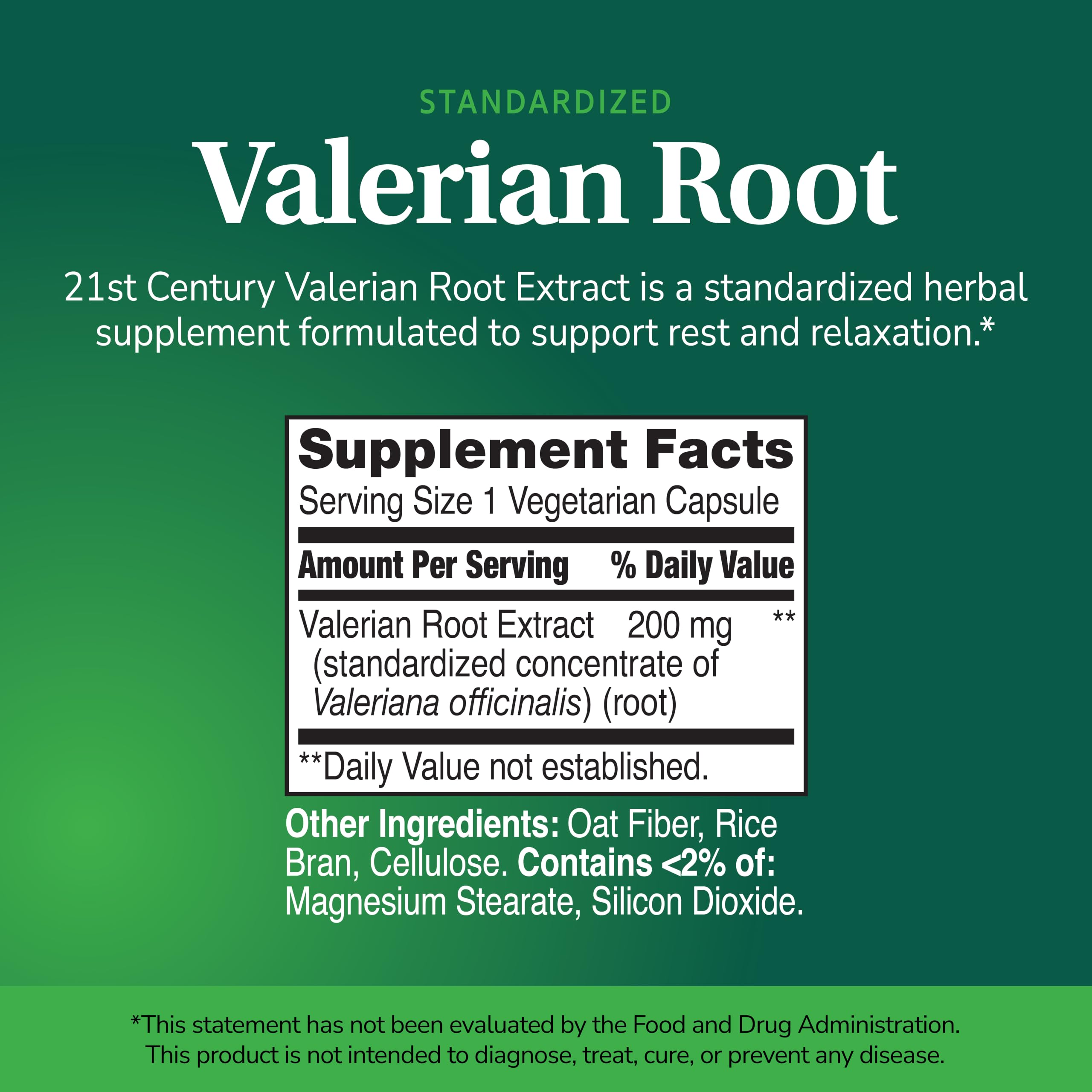 21st Century Valerian Root Extract 200mg, Melatonin-Free Sleep, 60 Veg Caps — Amazon image 2