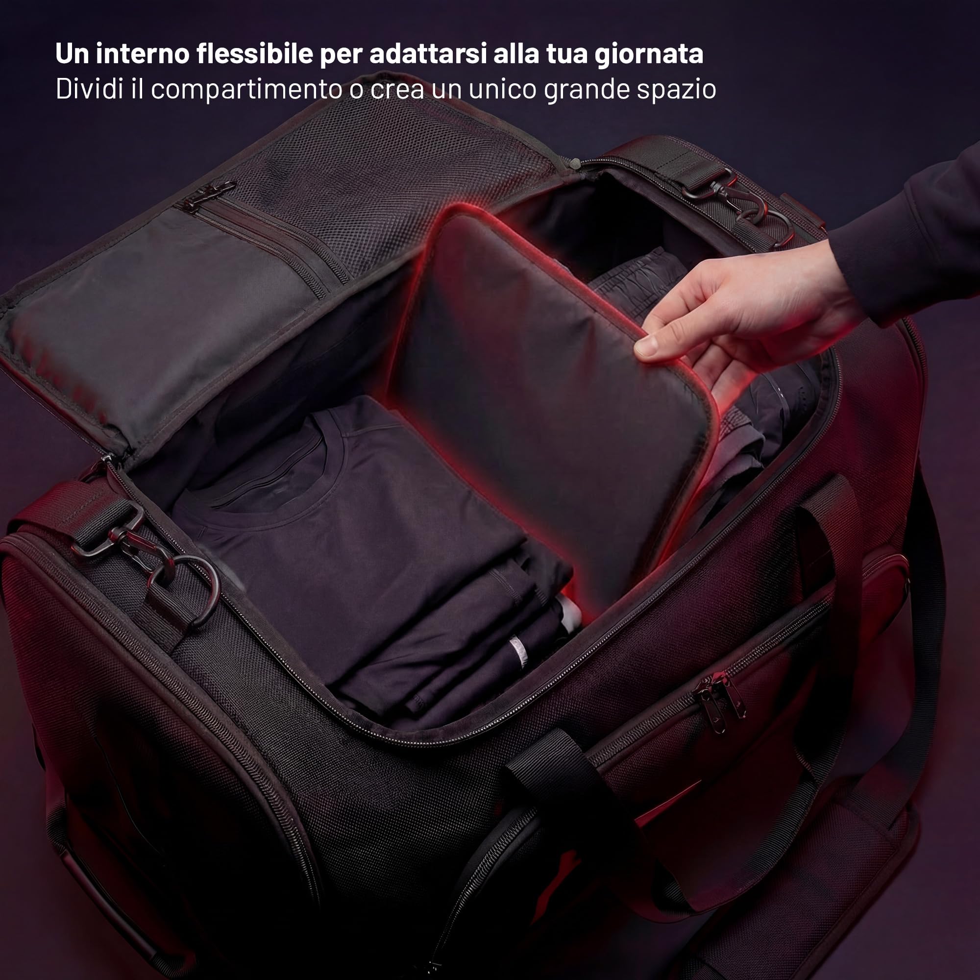 Diablo Borsa Sportiva Uomo Grande 68L Borsone Palestra con Scomparto Scarpe Zaino Multifunzionale Borsa Viaggio Fitness Impermeabile con Tasche Organizer Tracolla Regolabile