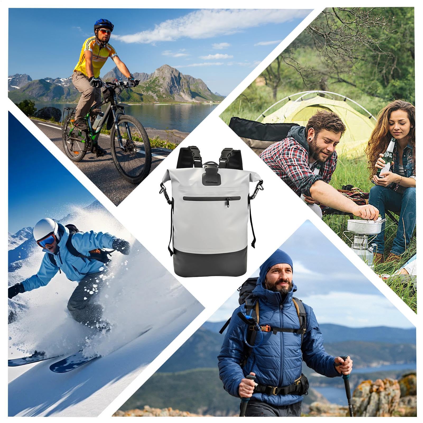 Wodoodporna Torba Sportowa 25 l Torba Podróżna z Rolowanym Zamknięciem | Plecak Campingowy Dla Mężczyzn Do Wędrówek Kempingu Outdoor Wspinaczki Trekkingu Plaży Siłowni