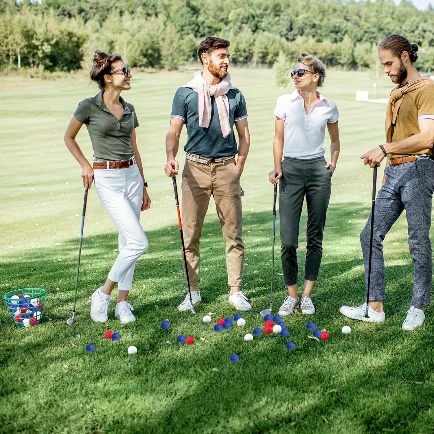 Junkin 80 Pcs Foam Golf Balls Practice Balls Realistic Feel and Flight Sport Training for Indoor or Outdoor Backyard Golf Training