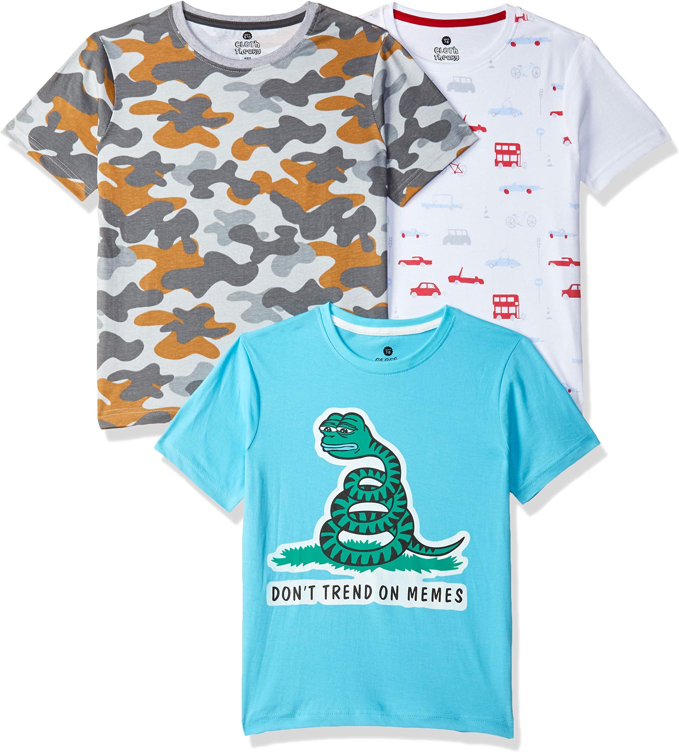 Cloth Theory Boy's Regular Fit T-Shirts (Pack of 3)