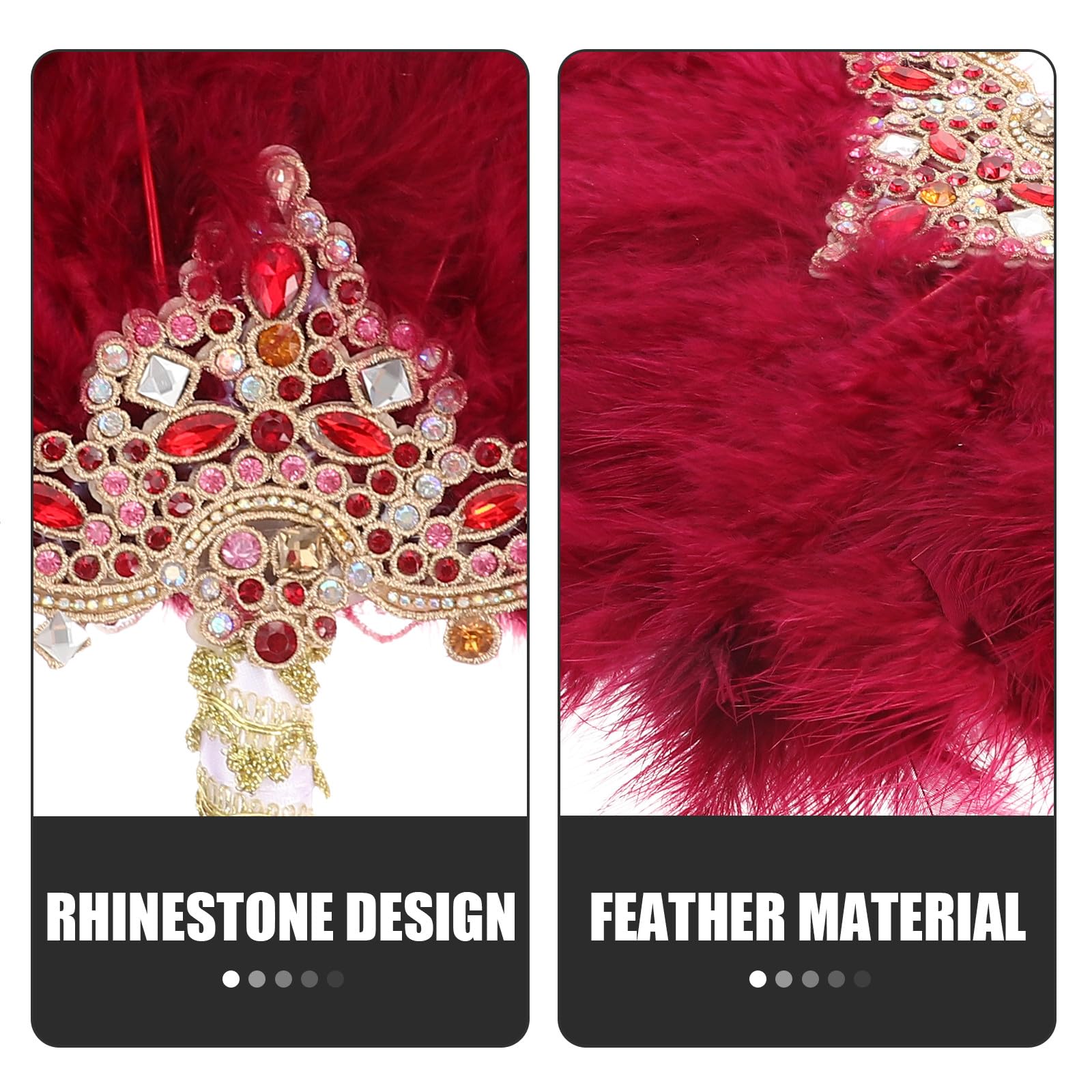 Handgefertigter Hochzeitsfächer mit Strass und Kunststoff Einzigartiger Dekorativer Fächer als Fotorequisite für Braut und Gäste bei Hochzeiten