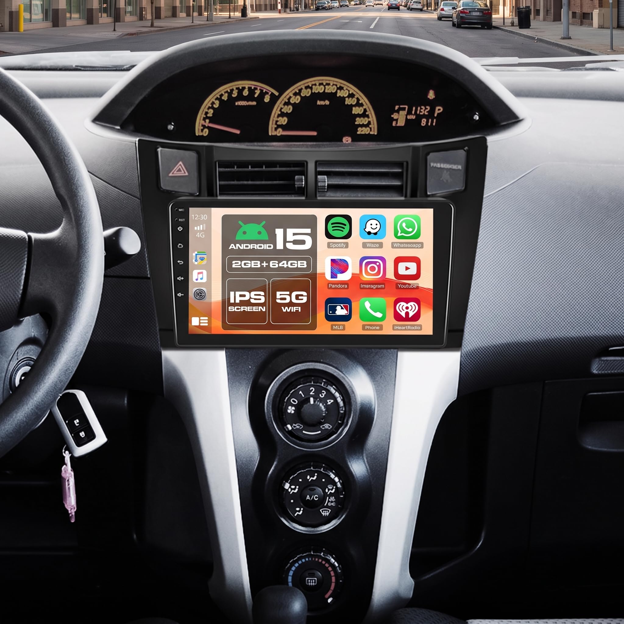 Hikity 2+64G Autoradio für Toyota Yaris 2006-2011 mit CarPlay Android Auto