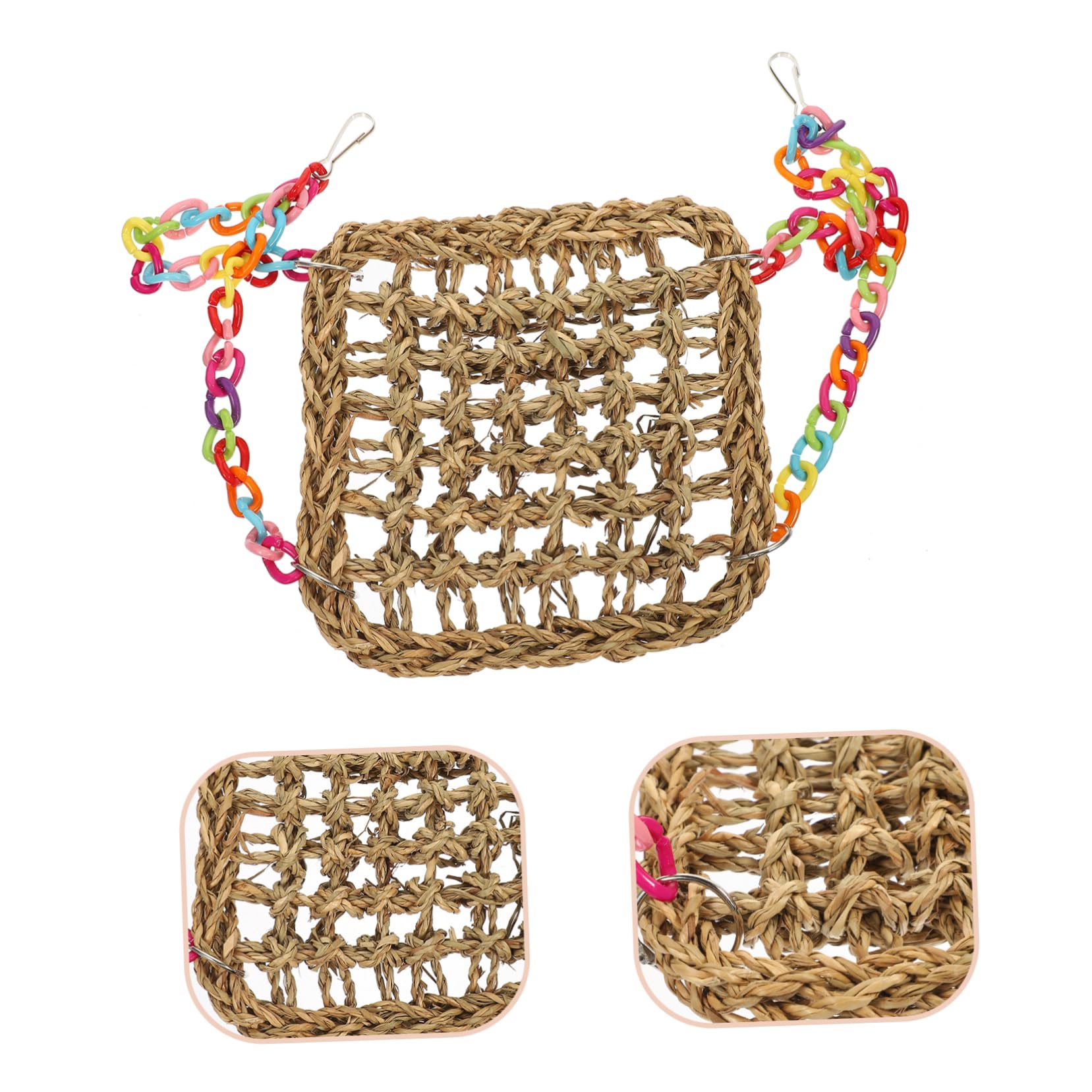 Angoily 3pezzi Giocattolo Per Uccelli Con Amaca Naturale Per Pappagalli Accessorio Da Appesa Per Cage Con Struttura Resistente e Materiali Sicuri Per Parrocchetti e Canarini Gioco