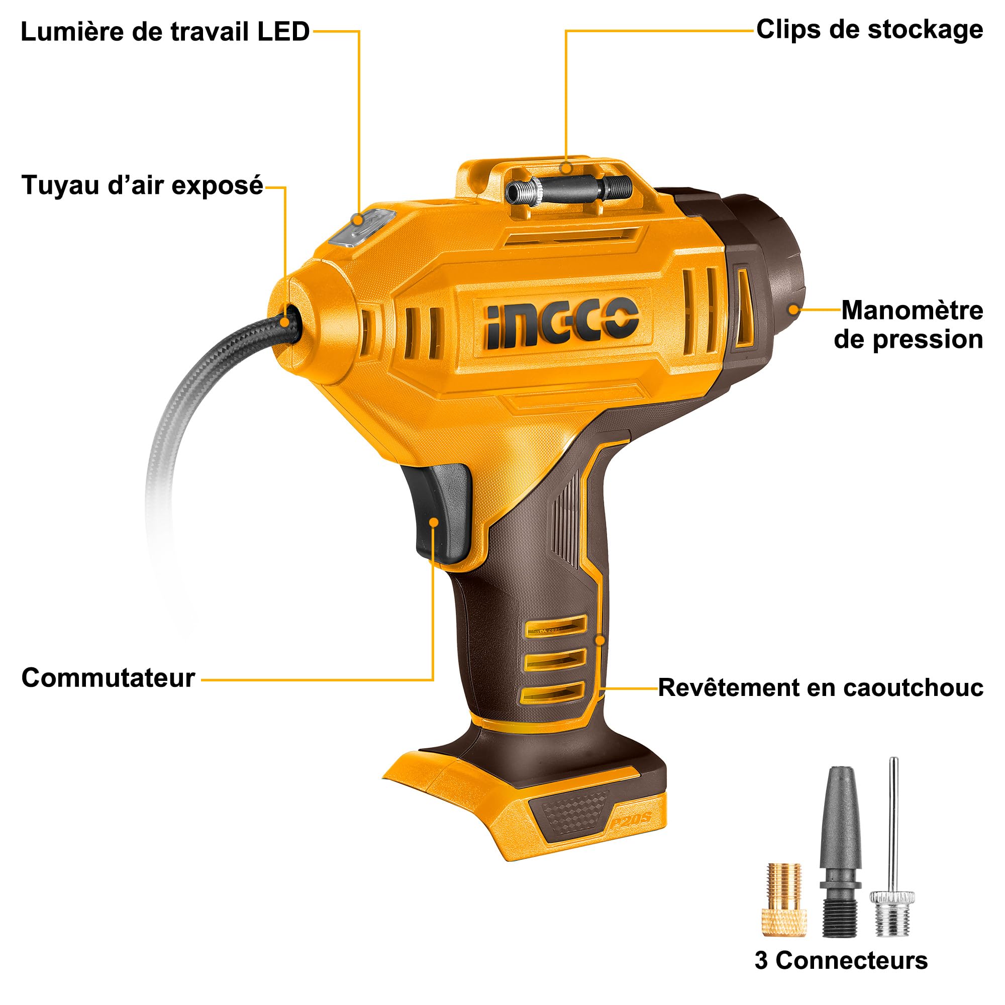 Clé à Chocs Sans Fil INGCO 20V - 850NM Avec Moteur Sans Balais Et 2 Batteries 4,0Ah