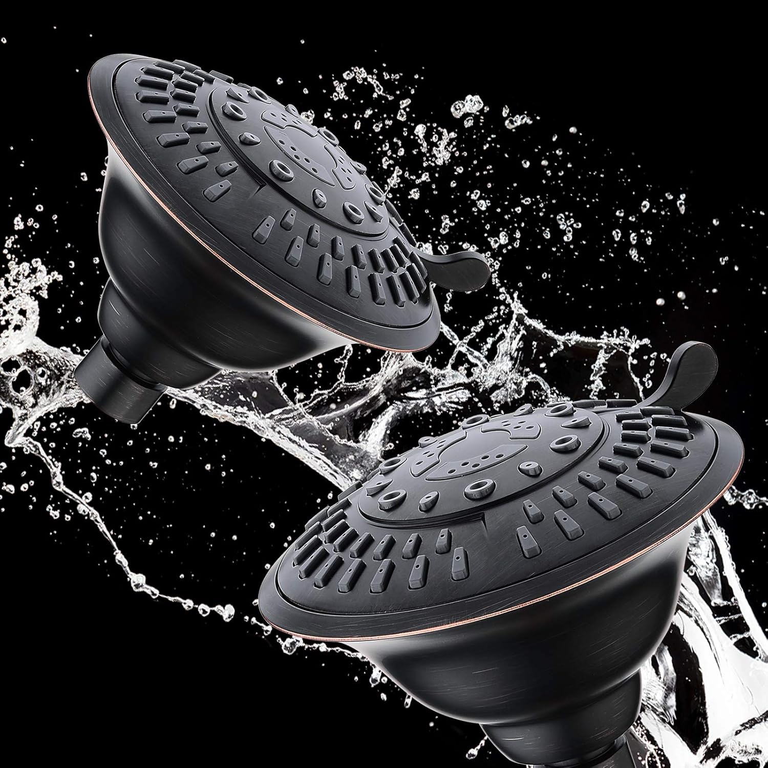 BRIGHT SHOWERS Shower Head High Pressure Rain Showerhead 5 Spray Setting Fixed Shower head Angle Adjustable Bathroom Showerhead, Oil Rubbed Bronze - - 