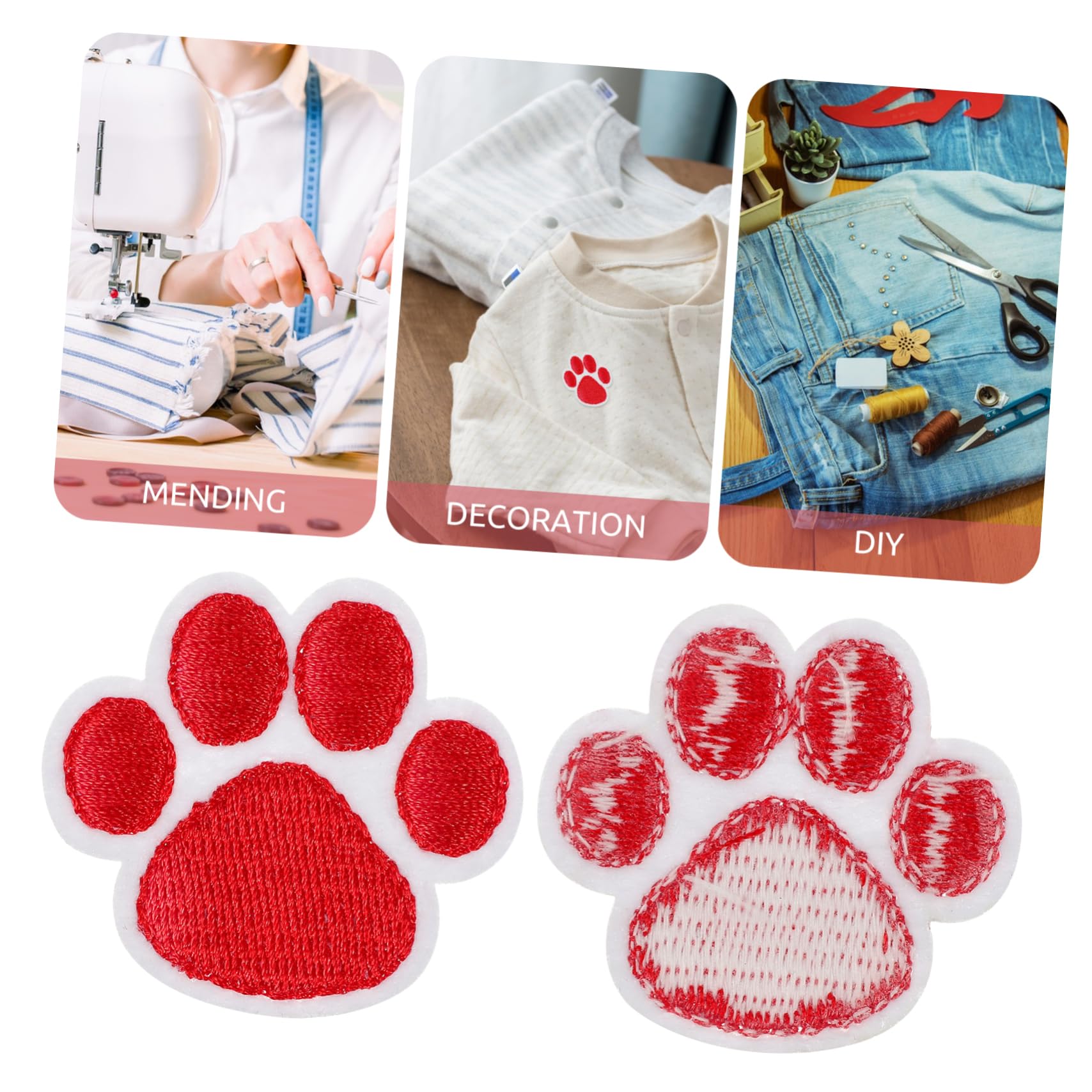 NUOBESTY 5 Sets Modische Hundepfoten-patches Bestickte Kleidungspatches Für Jacken Rucksäcke Hüte 20 Stück * 5