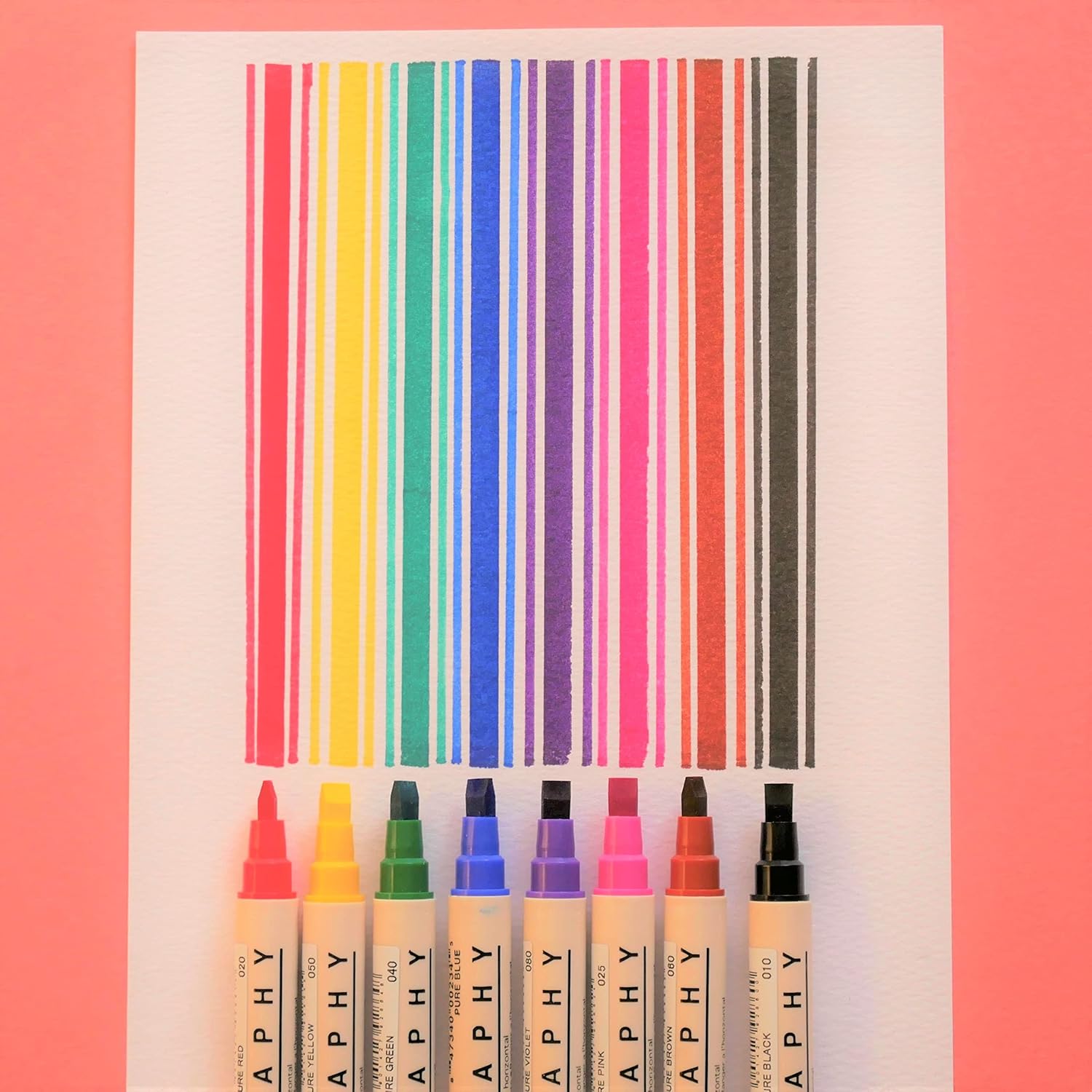 Zig Memory System Calligraphy Markers, Multicolor, 8-Pack
