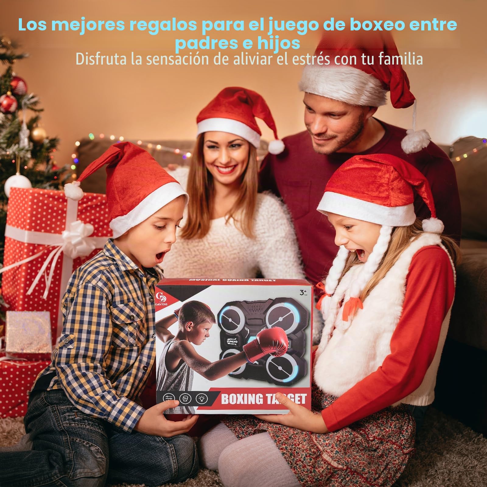 xinrongda Máquina De Boxeo Musical con Guantes De Boxeo, Boxeo Pared con Musica Entrenamiento En Casa Inteligente con Iluminación Led, Luces Al Ritmo De La Música Apto Adultos y Jovenes