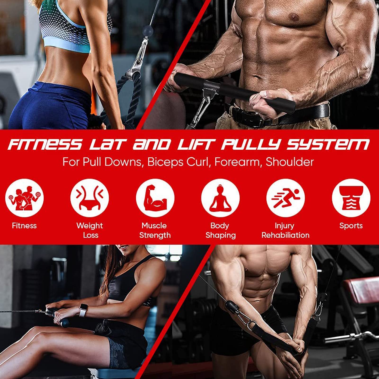 Taeku Koło pasowe kulturystyki, trening ramion lina triceps LAT pociągnięcie w dół przednie ramię ćwiczenia domowe systemy sportowe do przednich ramion ramion