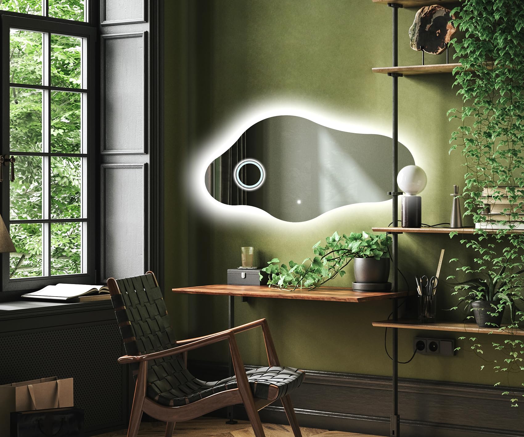 A ARTFORMA Specchio 94x54 cm CHM221 x58, LED, Illuminazione | su Misura, moderno specchi con illuminazione, retroilluminato, CHM221