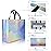 cabzymx 25 Pcs Iridescent Glossy Reusable Gift Bags with Handles & Sturdy Bases, 12.6x4.7x11 In Holiday Party Gift Bags Bulk for Birthday, Wedding, Xmas, Thanksgiving