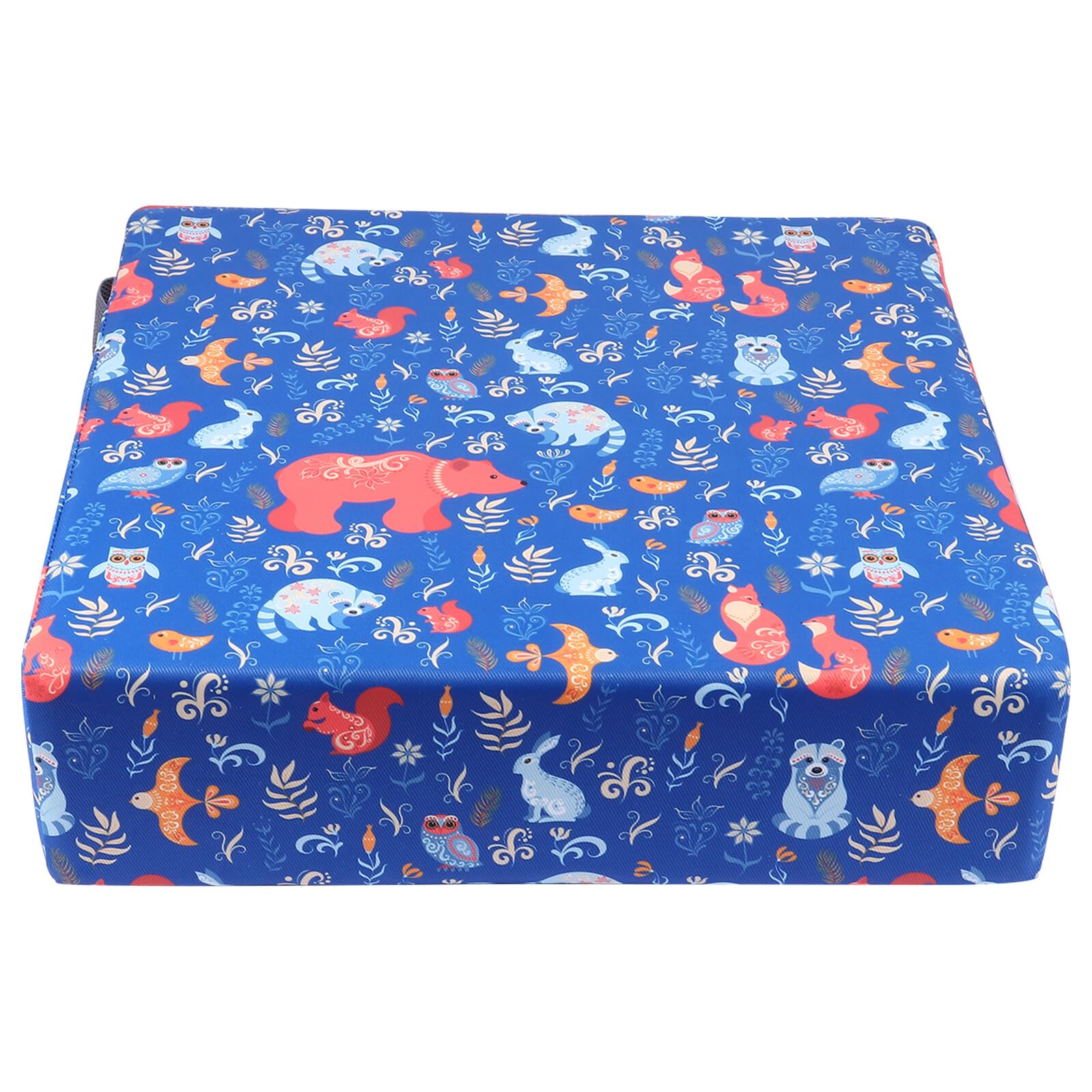 Hemobllo Cuscino Rialzo Sedia e Smontabile con Cintura di Sicurezza Portatile per Pranzo e Gioco Booster Sedia per Altezza e Design Animali Blu