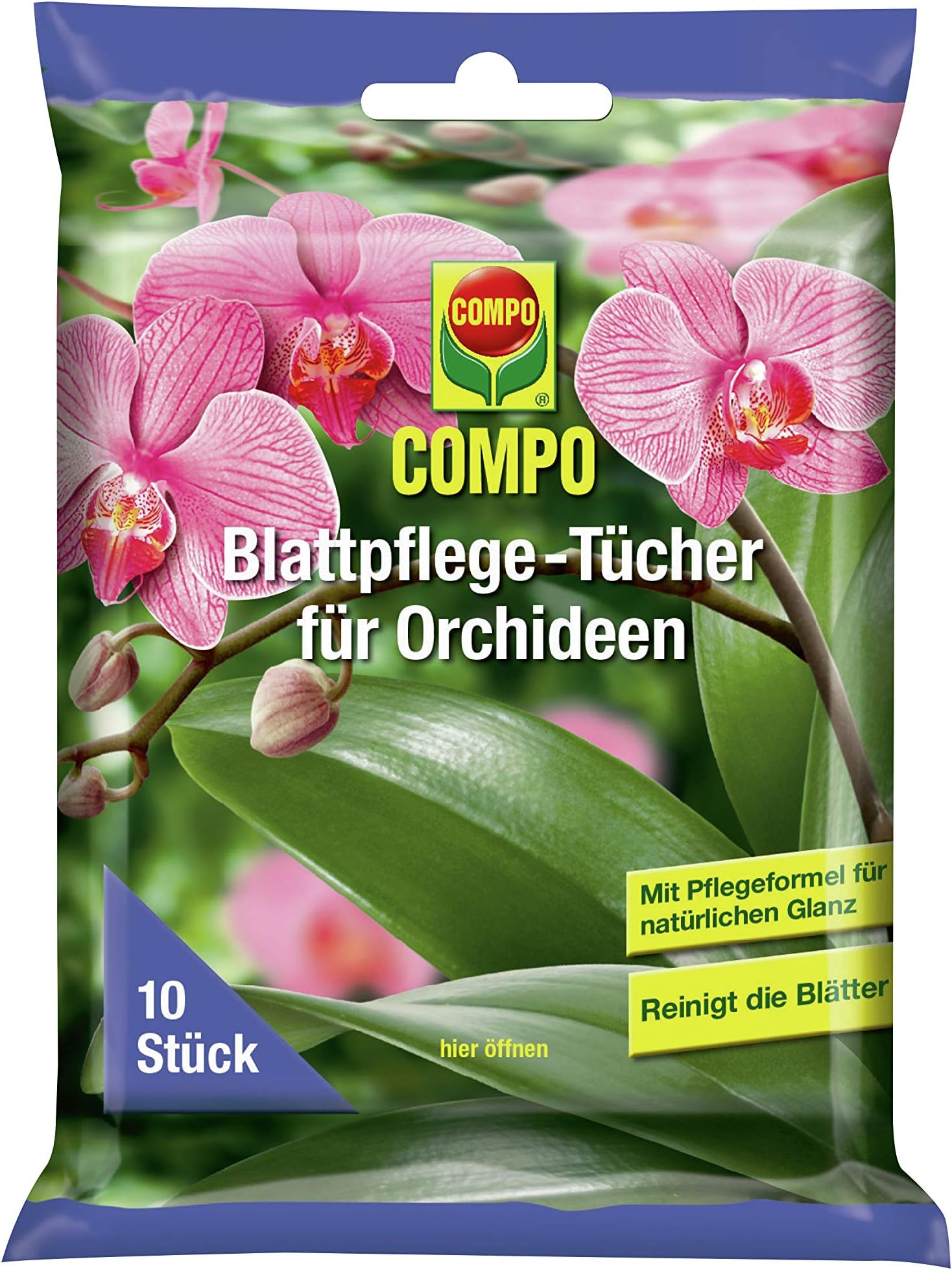 COMPO Leaf Care Wipes for Orchids Pack of 10 White