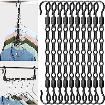 40 Pack Space Saving Hangers Black Clothes Hanger Organizer Plastic Closet Organizers for Heavy Clothes College Dorm Room Wardrobe Organization Essentials and Storage