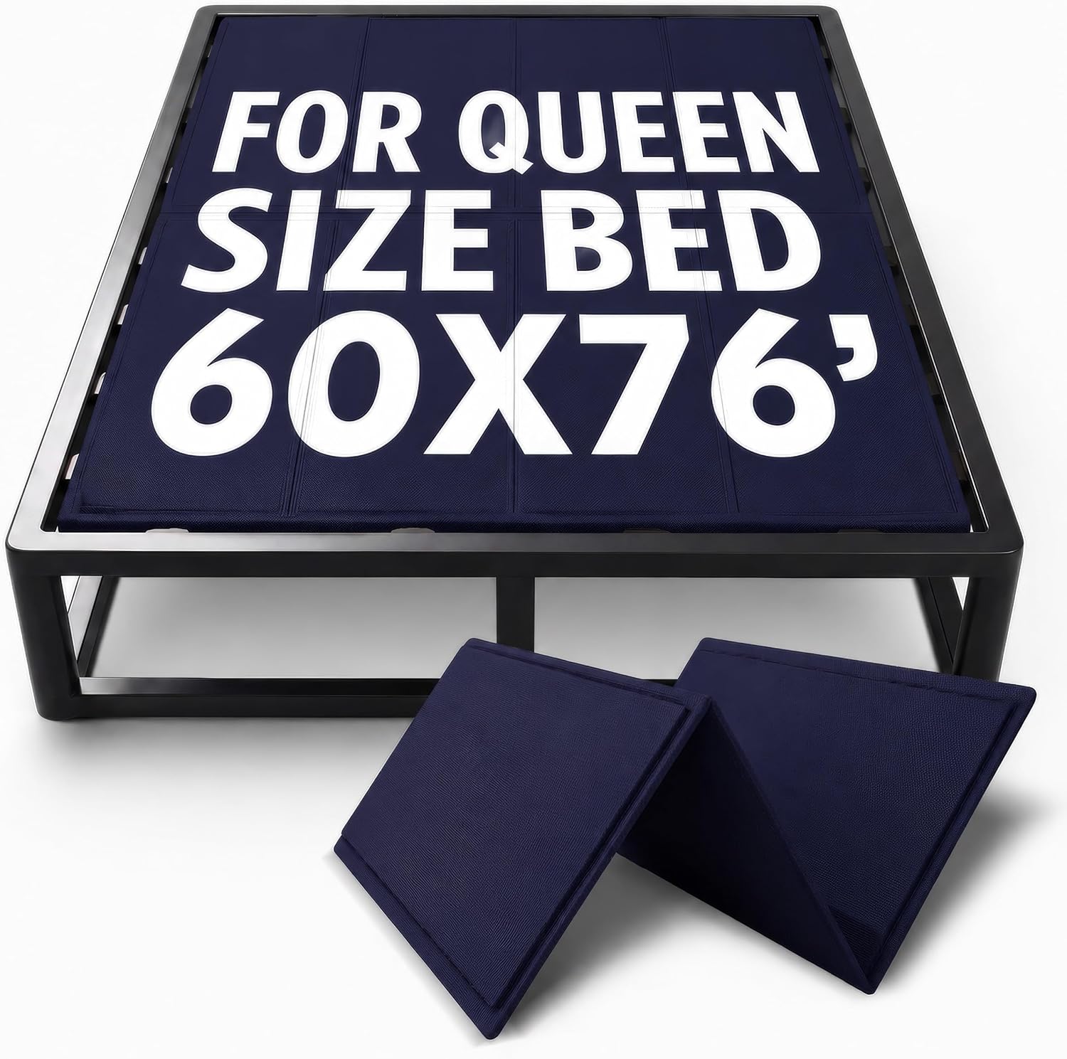 10mm Bunkie Board (60”x76”Queen Size) Lightweight Design | Low Profile Bed Support, Breathable, Noise Minimizing, Moisture Resistant | Folding Box Support Board | Split Fully Assembled